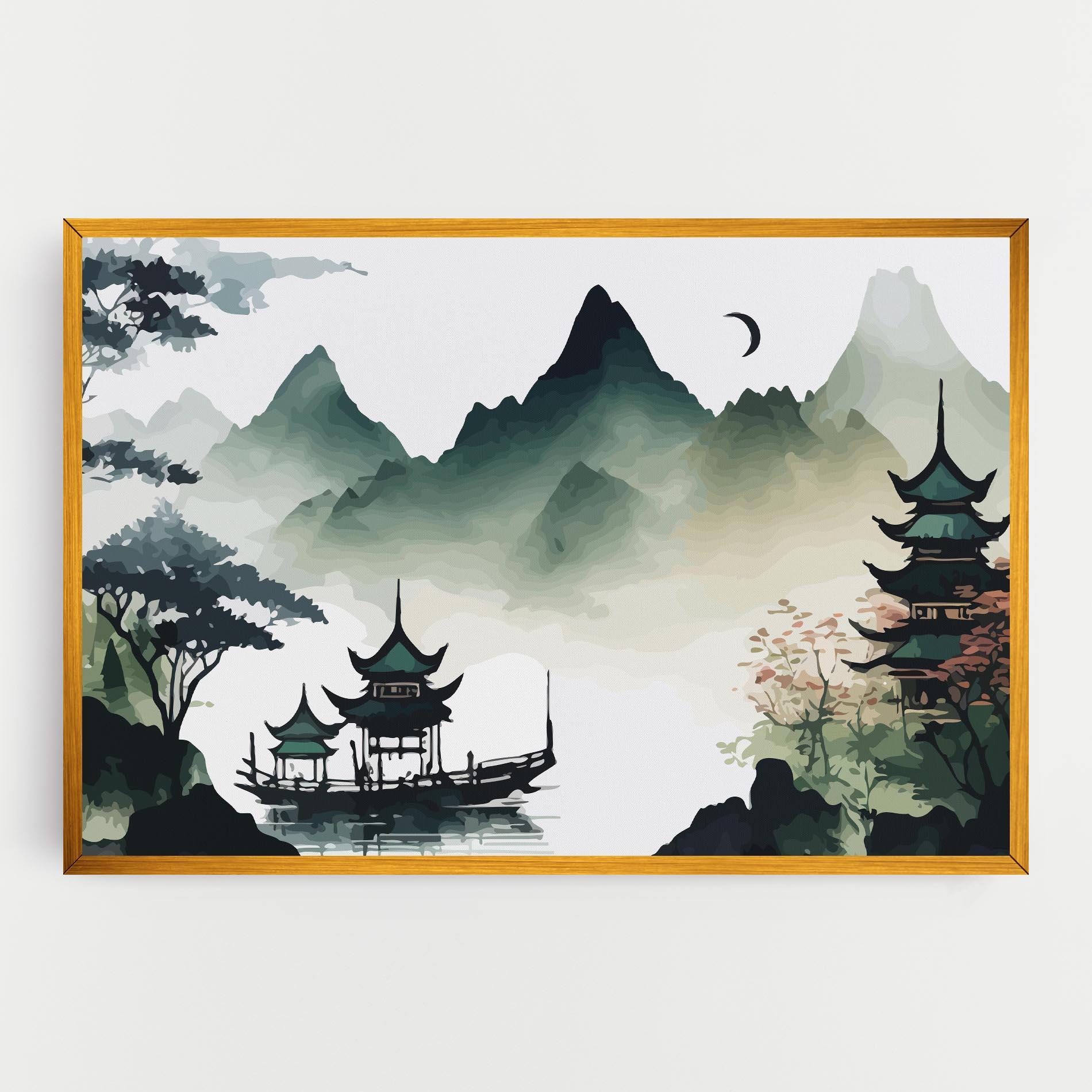 Leinwandbild Green Mountain Moon mockup 0