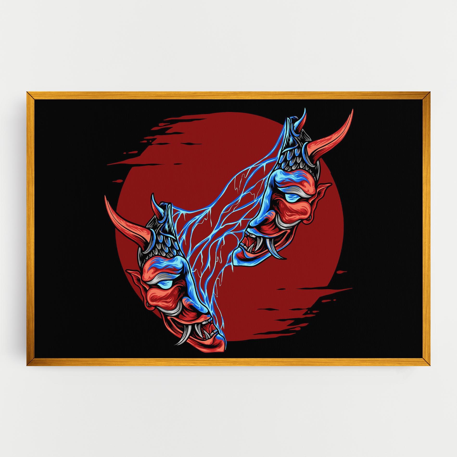 Leinwandbild Japanese Mask mockup 0
