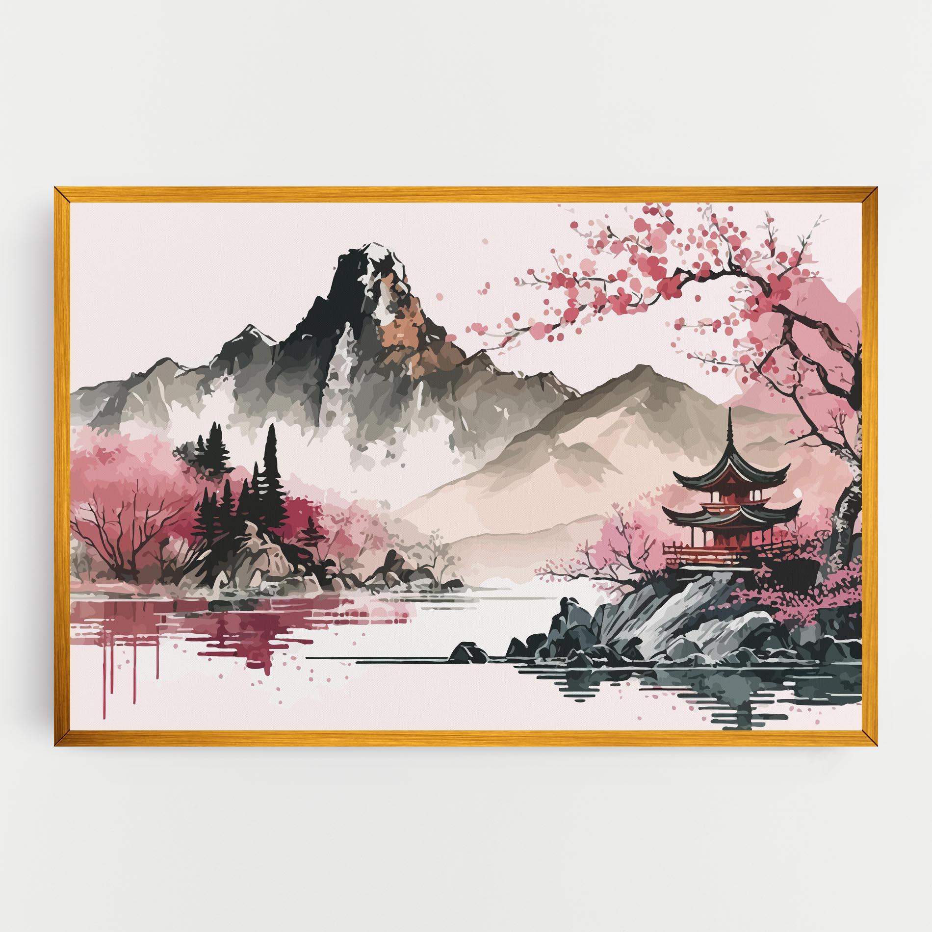 Leinwandbild Pink Asian View mockup 0