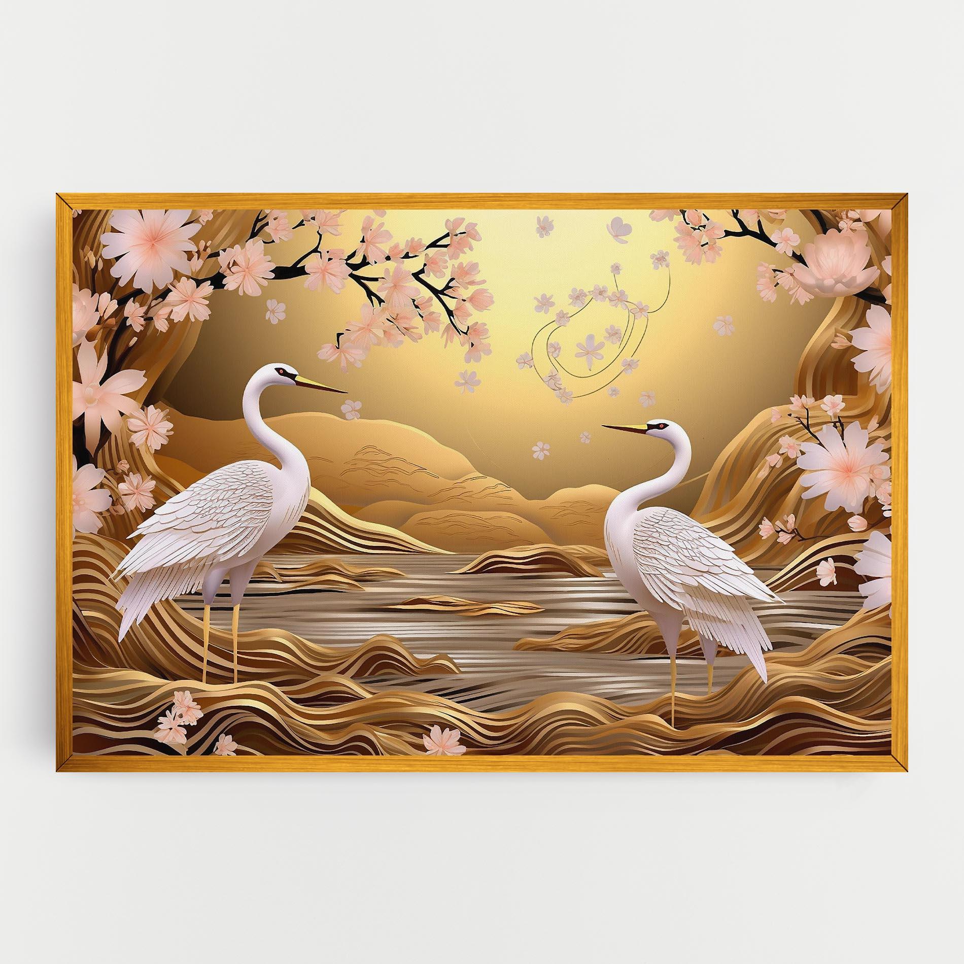 Leinwandbild Pink Chinese Flowers mockup 0