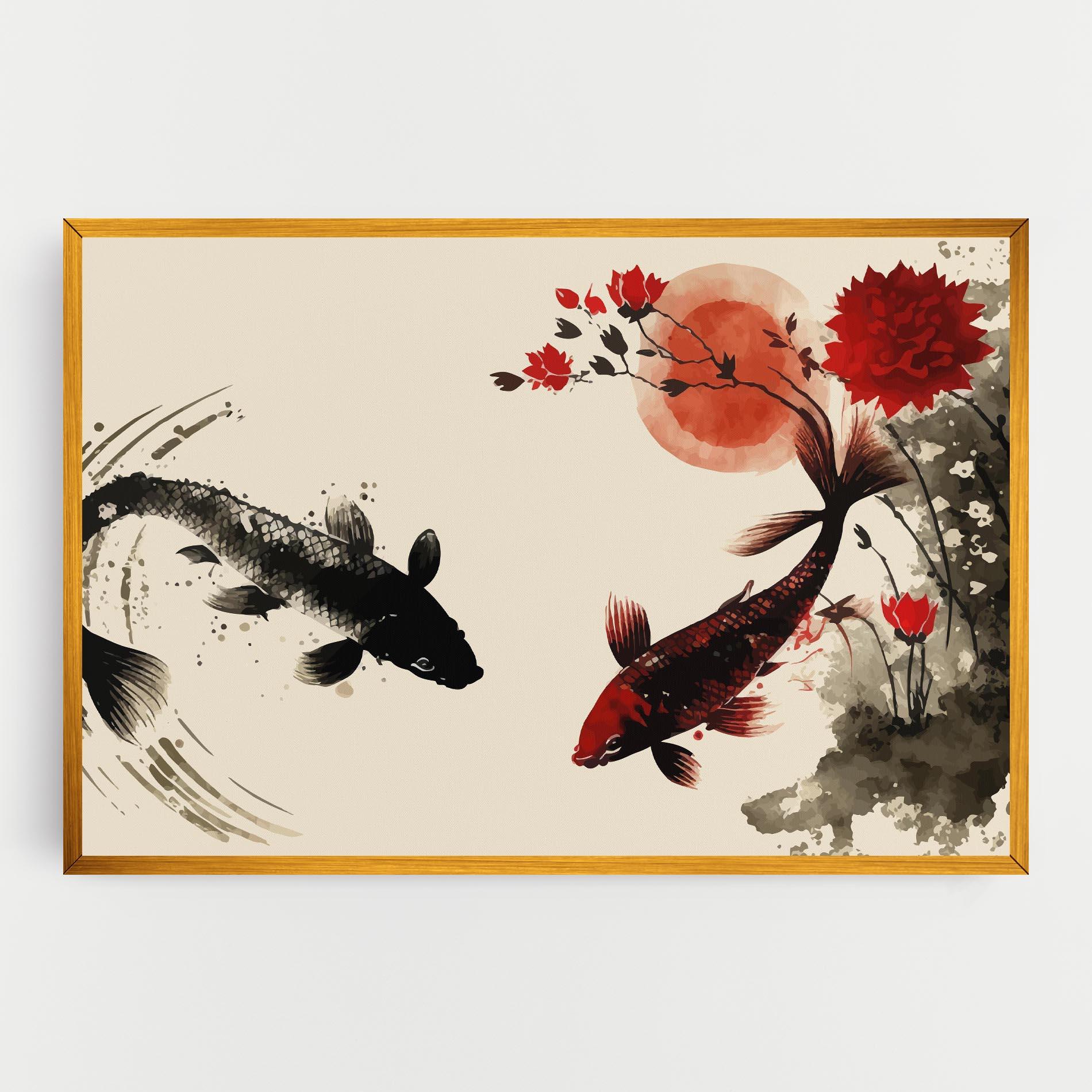 Leinwandbild Sunset Red Flower mockup 0