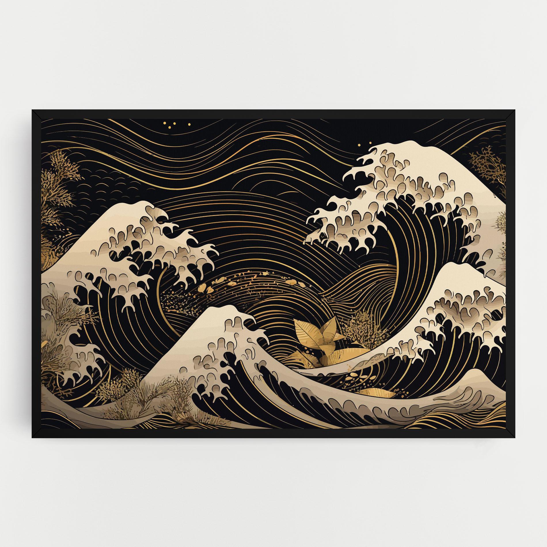 Leinwandbild Asiatic Gold Wave mockup 0