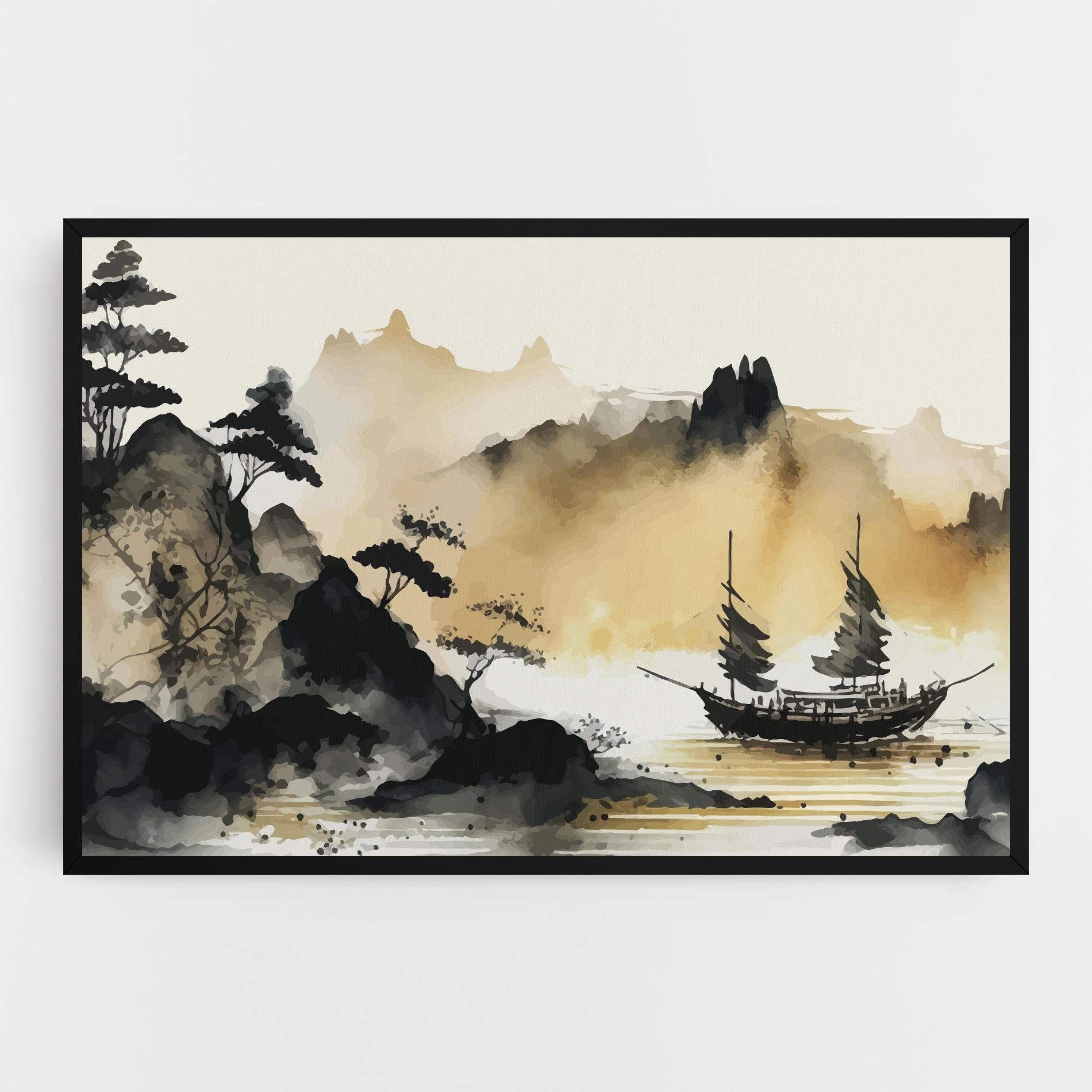 Leinwandbild Asiatic Grey Cream mockup 0