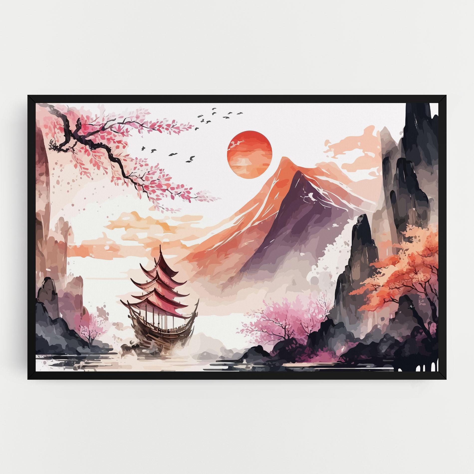 Leinwandbild Asiatic Purple Mountain mockup 0