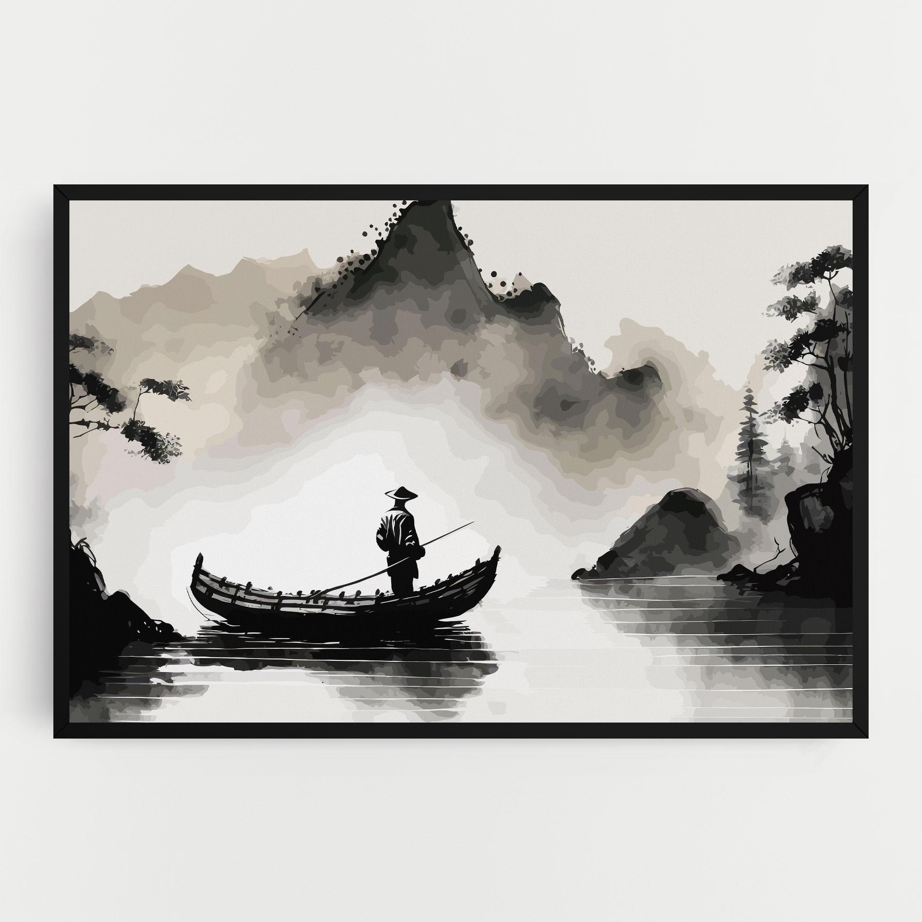 Leinwandbild Black Ink Boat mockup 0