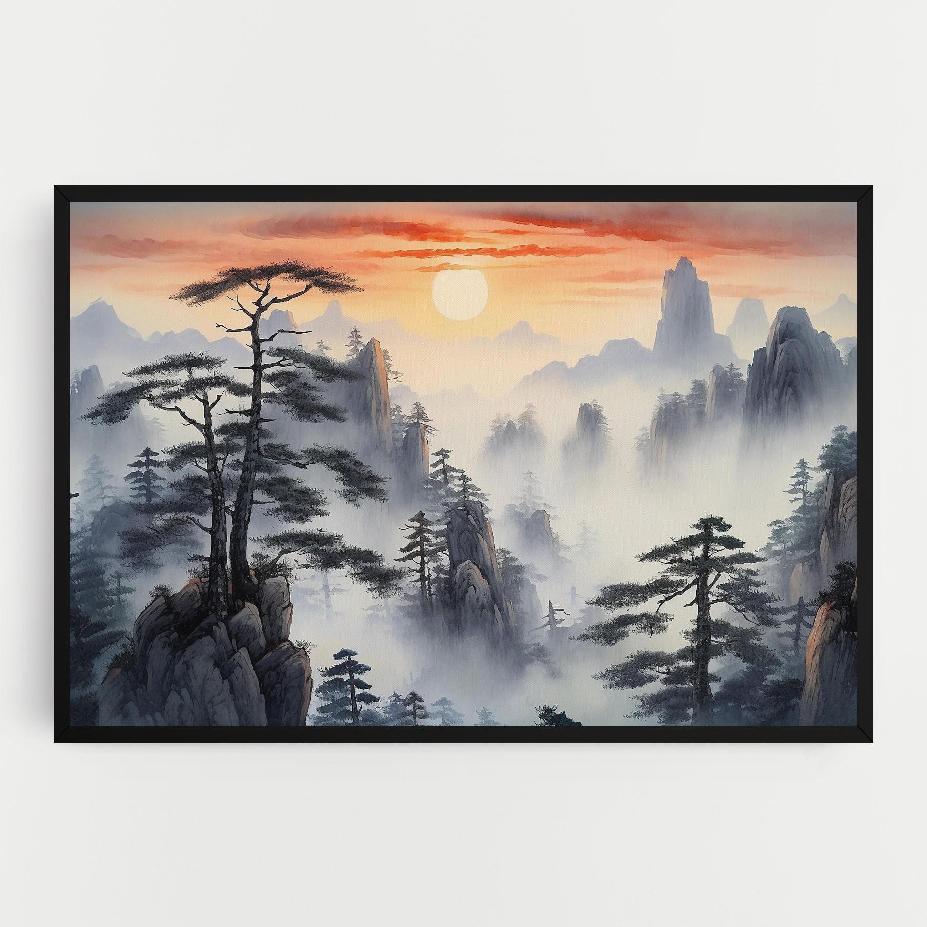 Leinwandbild Fog Trees mockup 0