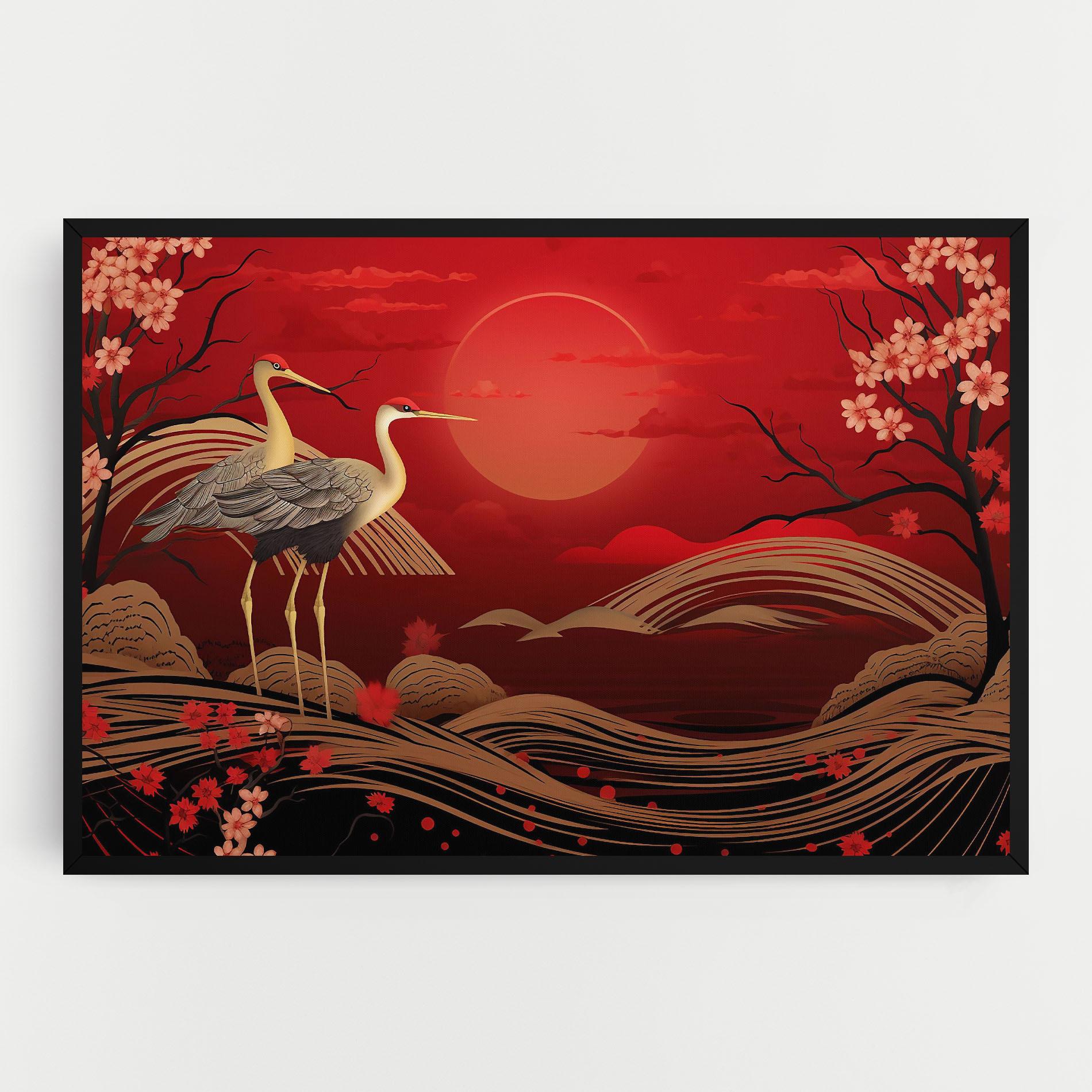 Leinwandbild Gold Landscape Painting mockup 0