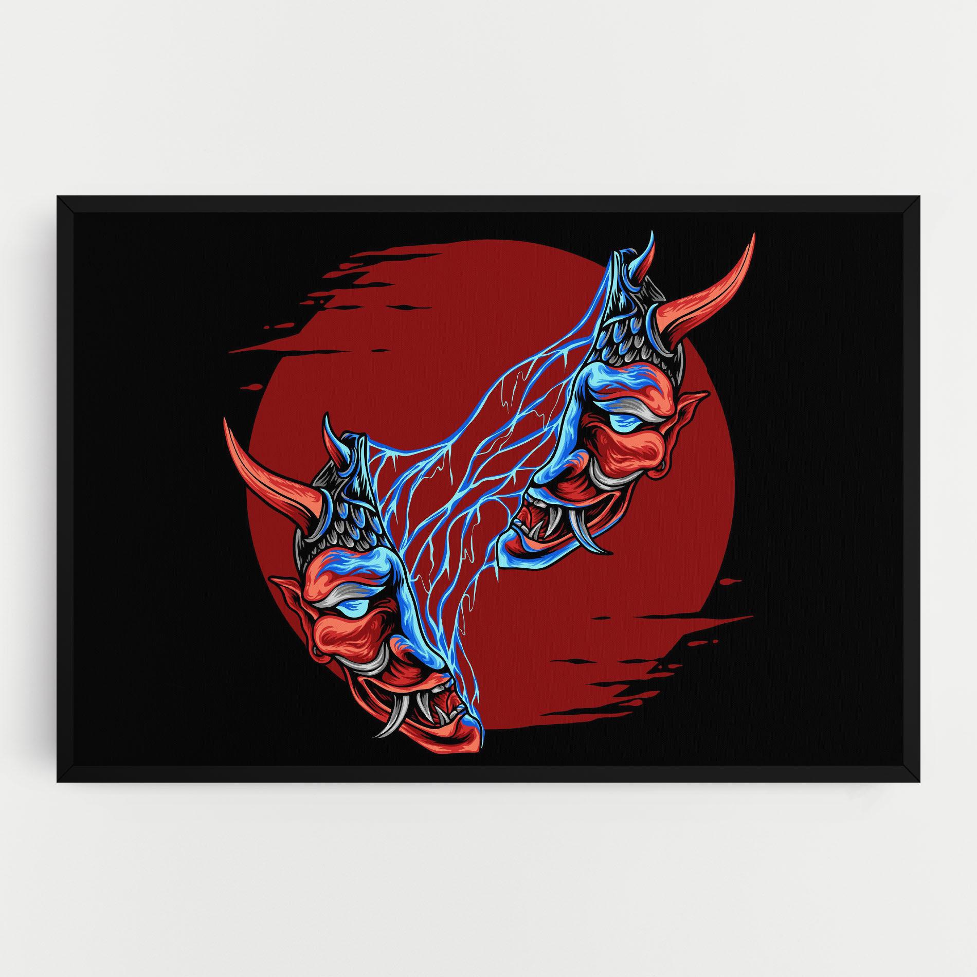 Leinwandbild Japanese Mask mockup 0