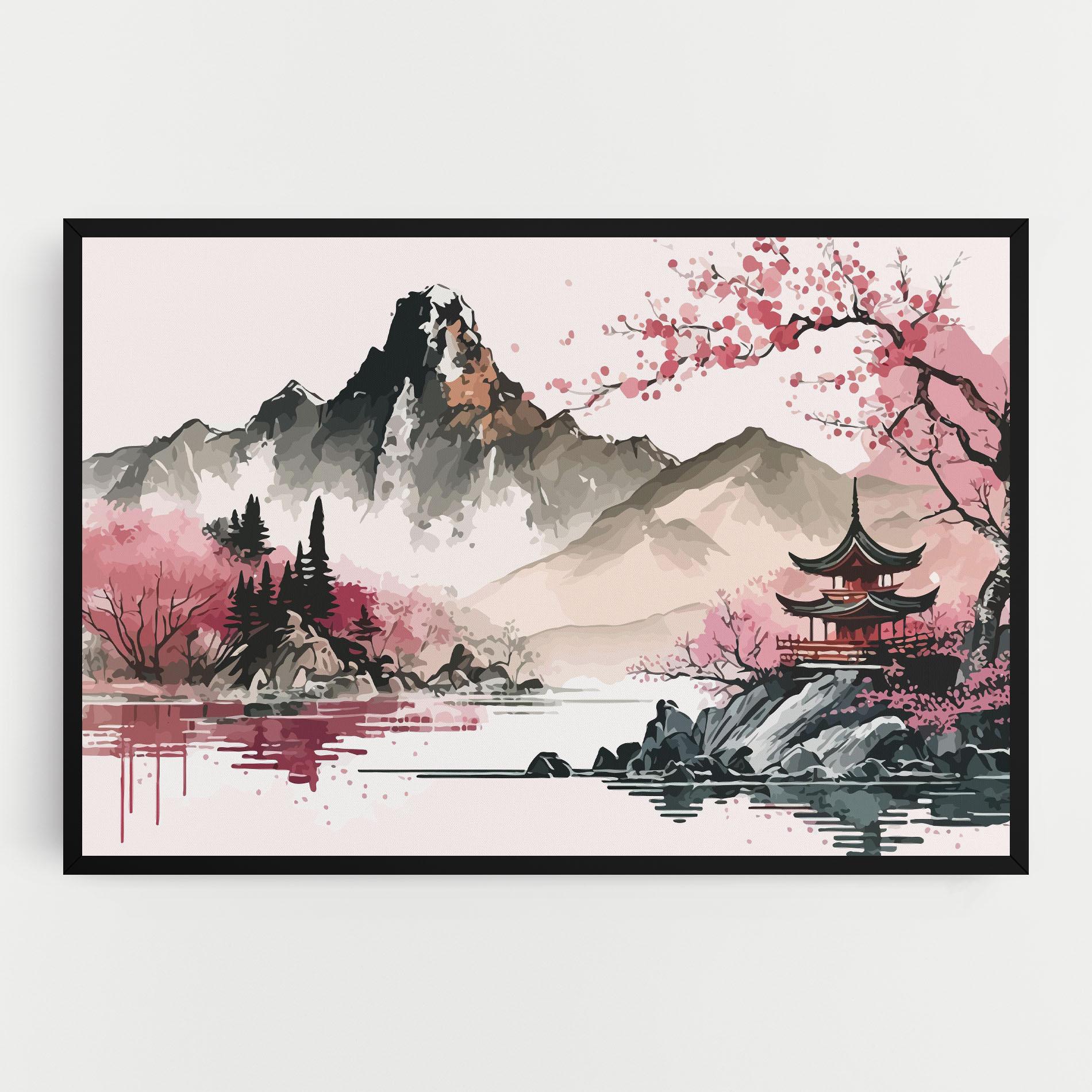 Leinwandbild Pink Asian View mockup 0