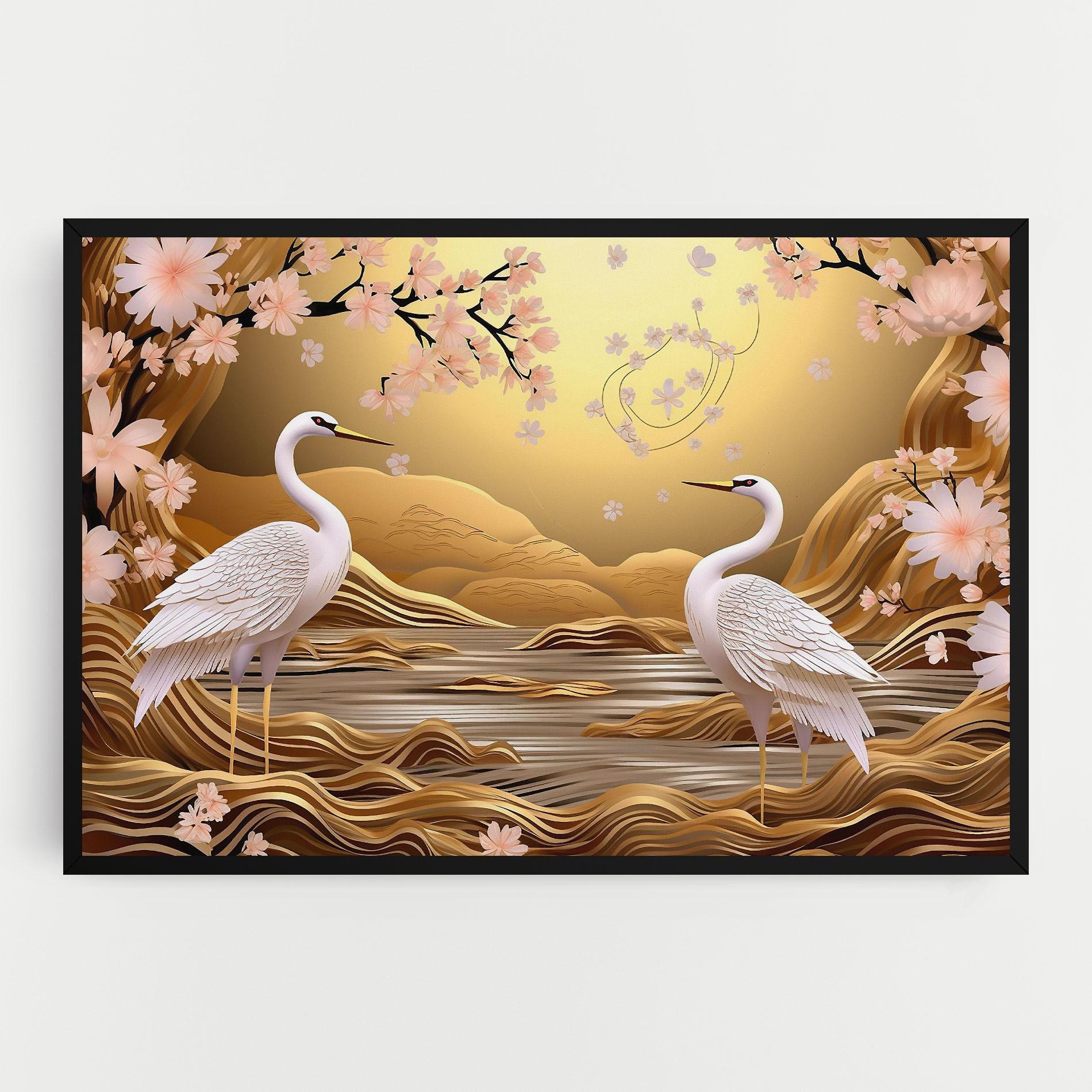 Leinwandbild Pink Chinese Flowers mockup 0