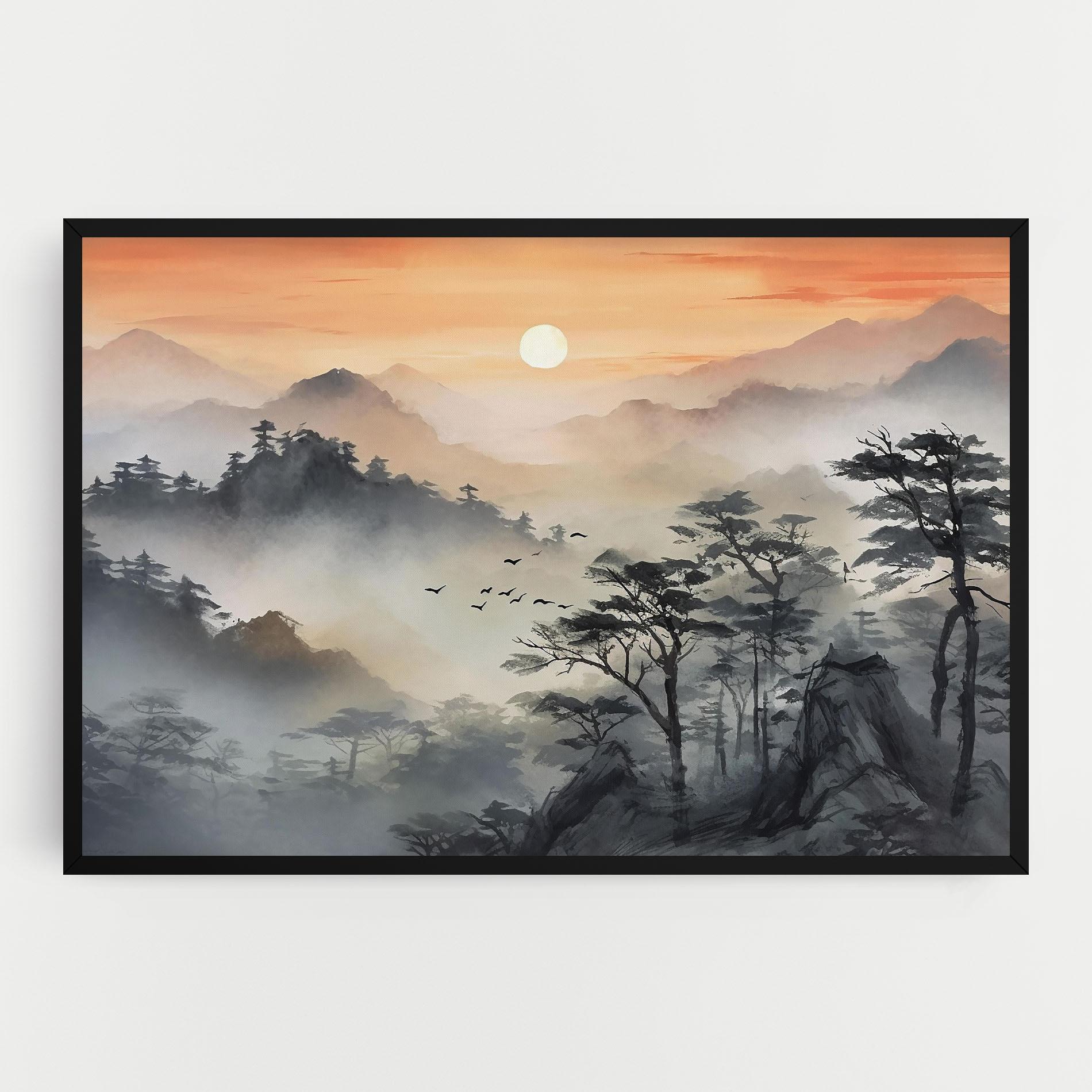 Leinwandbild Sunset Fog mockup 0