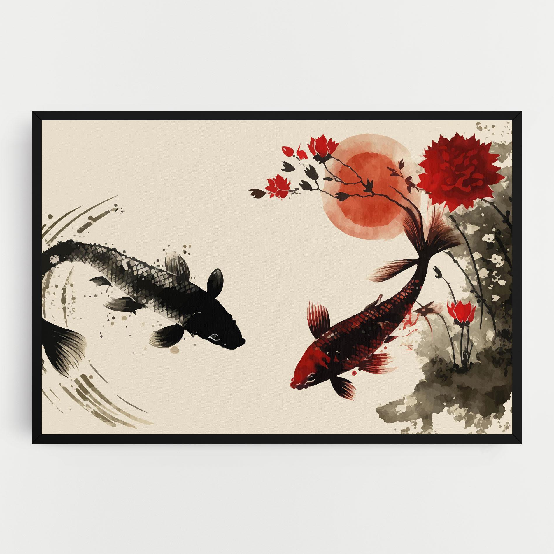 Leinwandbild Sunset Red Flower mockup 0