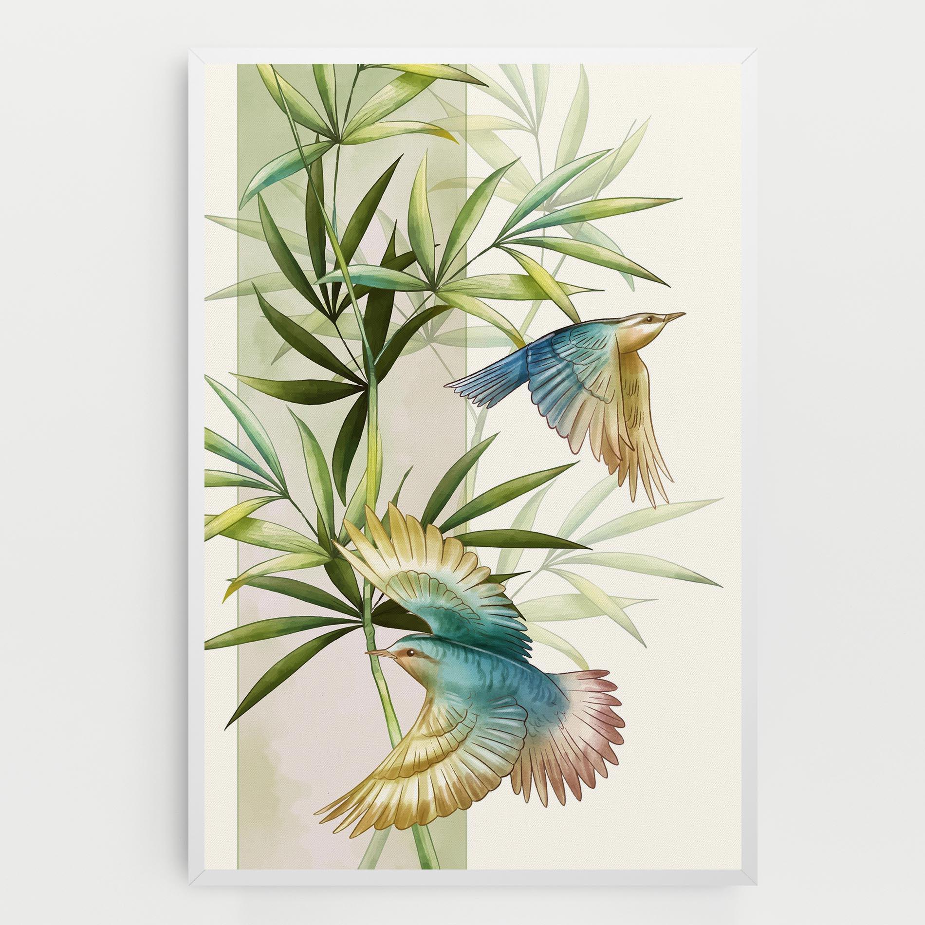 Leinwandbild Asiatic Blue Birds mockup 0