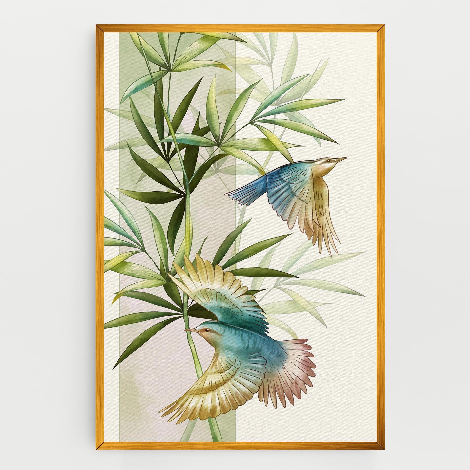 Leinwandbild Asiatic Blue Birds mockup 0