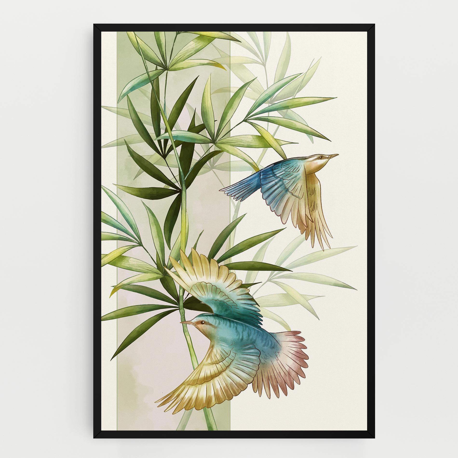Leinwandbild Asiatic Blue Birds mockup 0