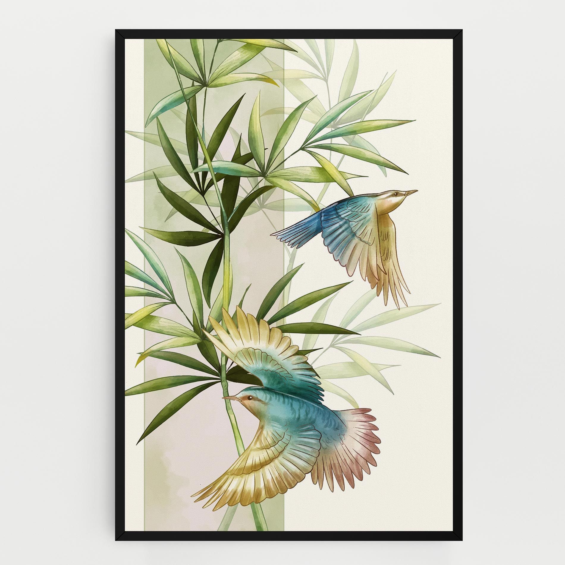 Asiatic Blue Birds mockup 0