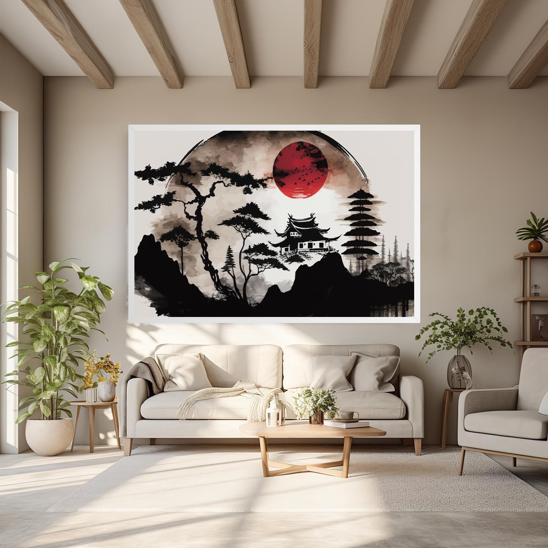 Asian Red Moon mockup 6
