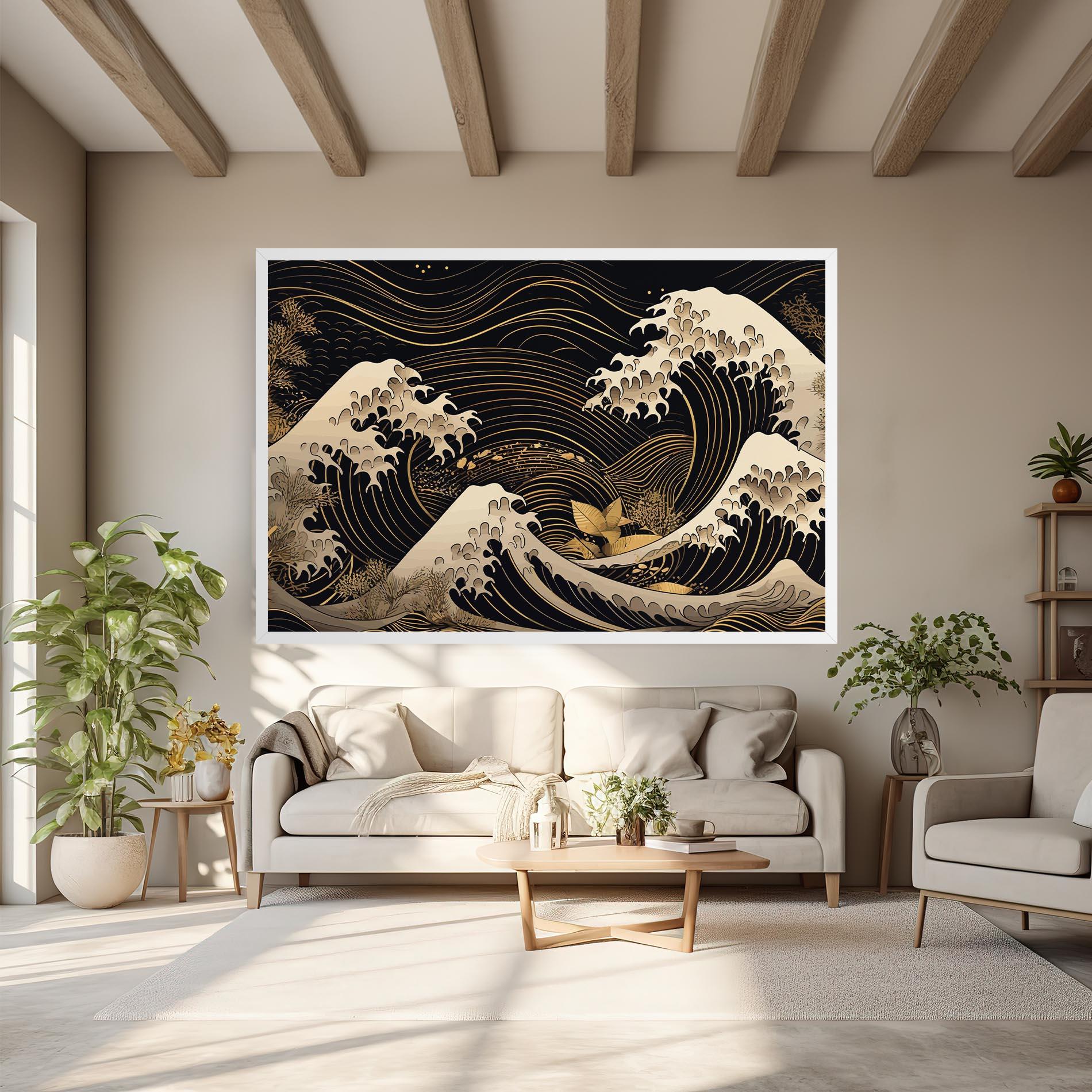 Leinwandbild Asiatic Gold Wave mockup 6