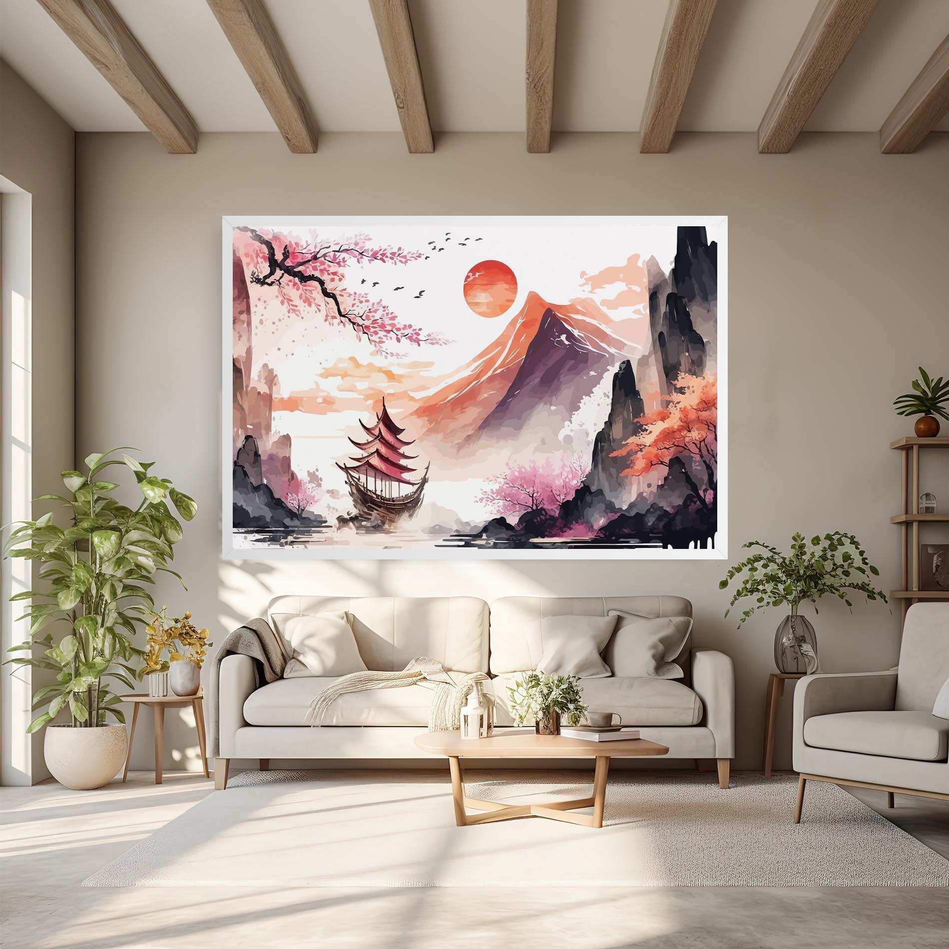 Leinwandbild Asiatic Purple Mountain mockup 6