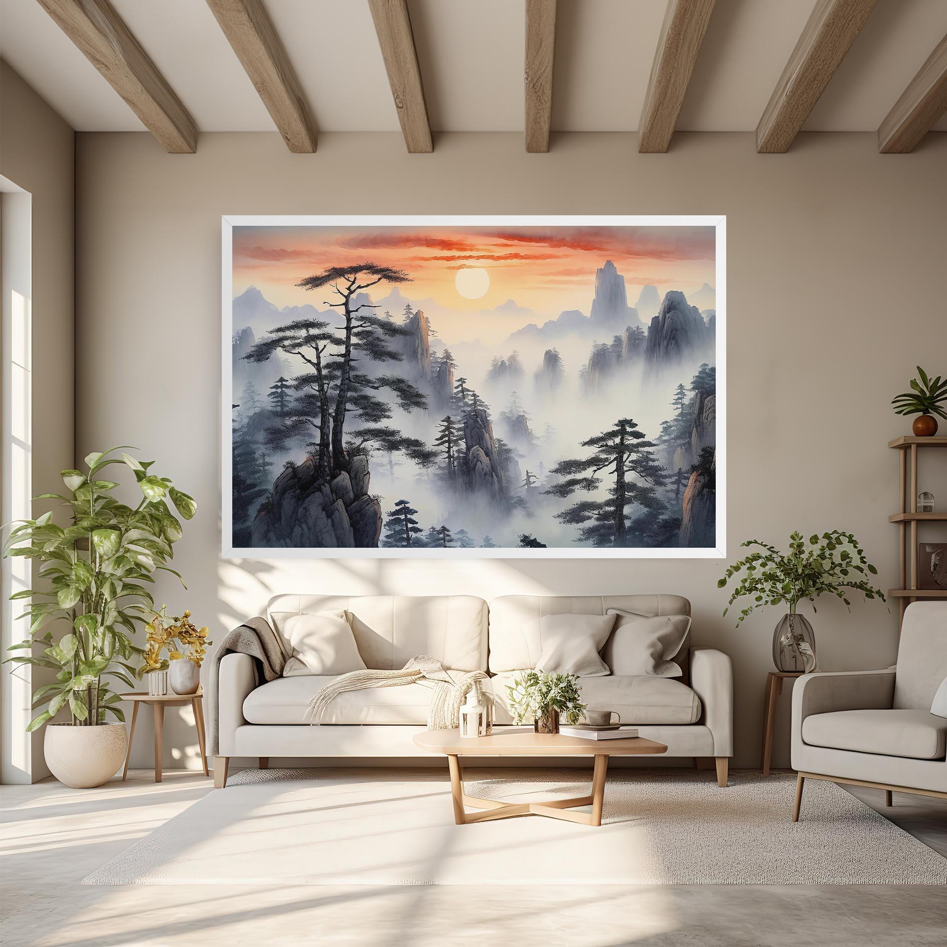 Leinwandbild Fog Trees mockup 6