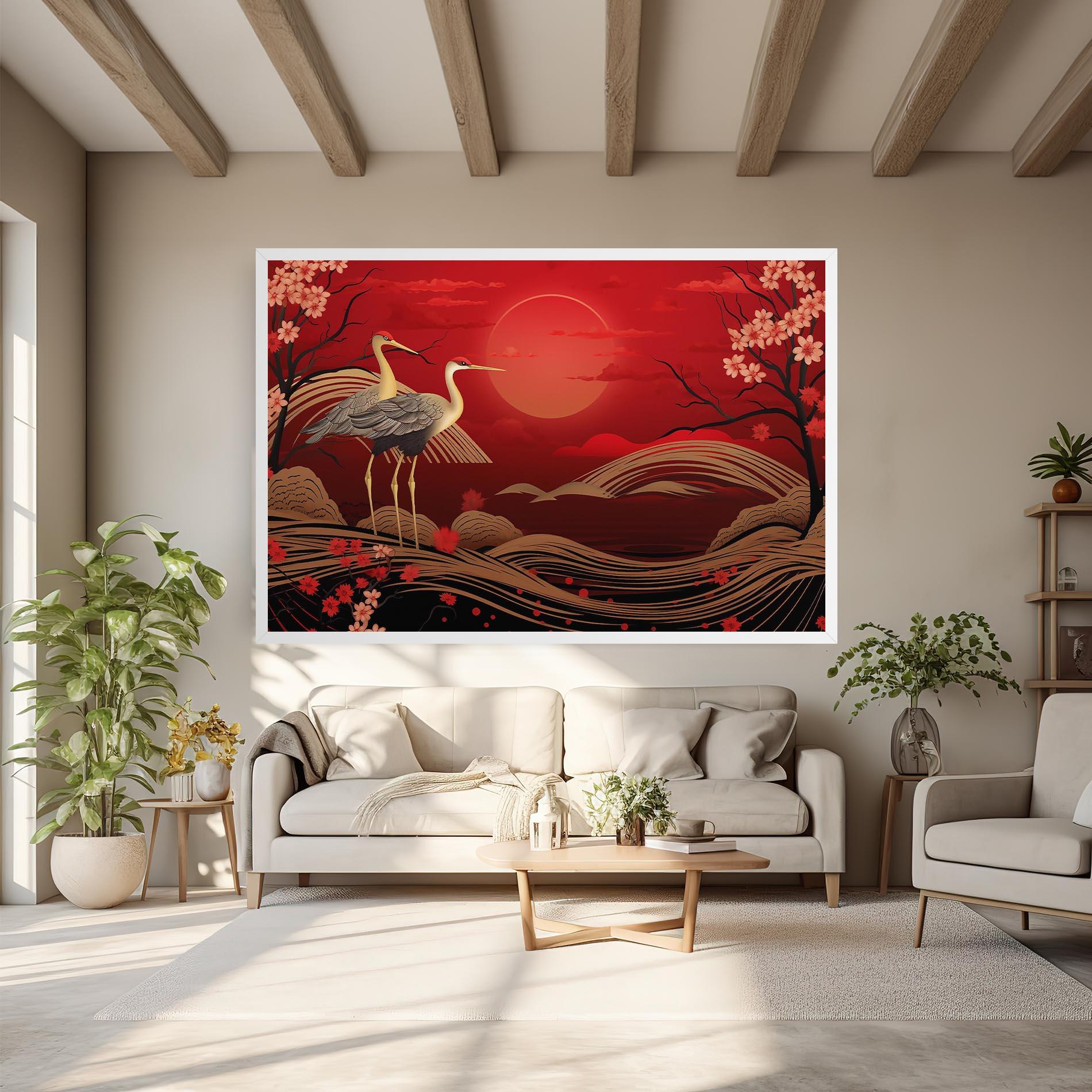 Leinwandbild Gold Landscape Painting mockup 6
