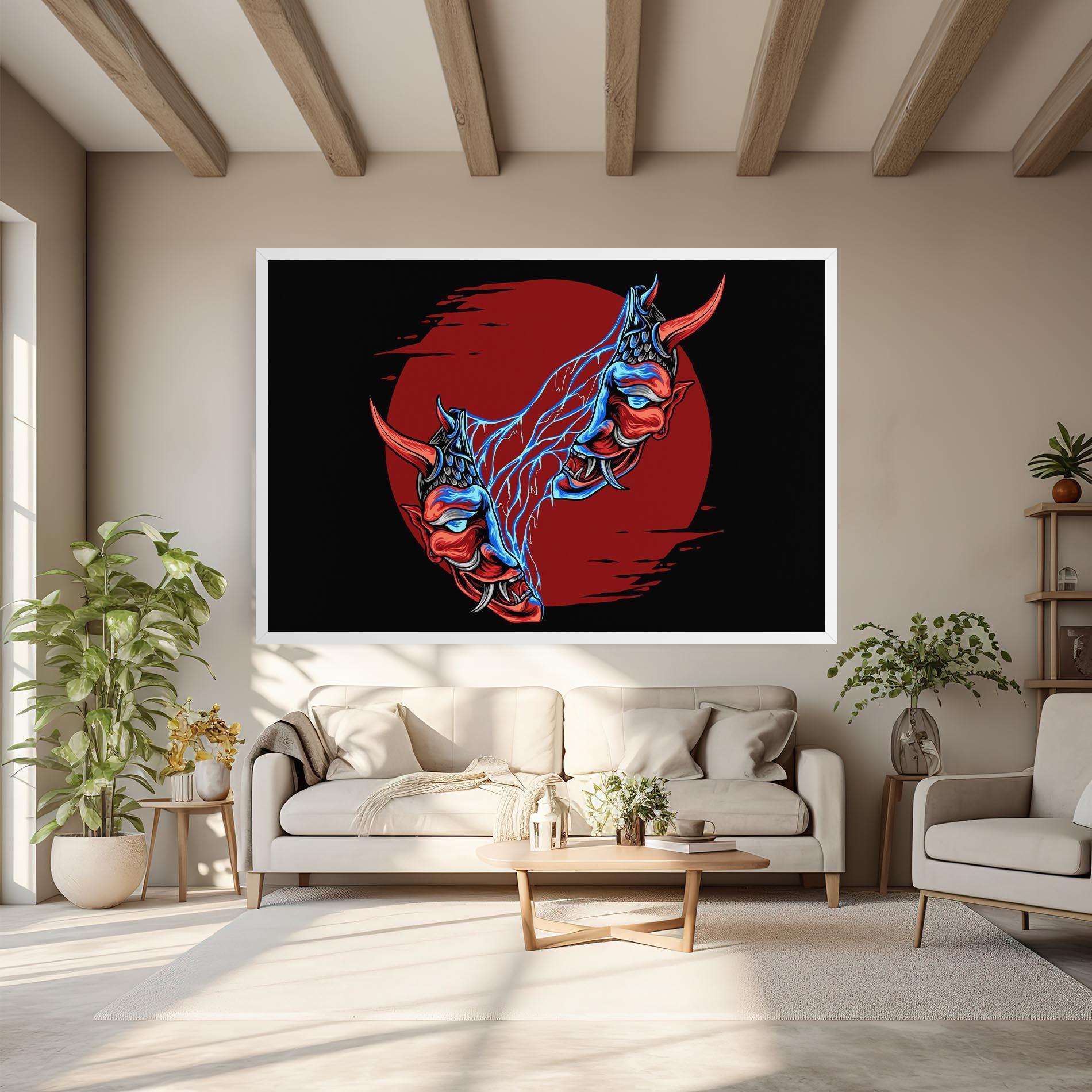 Leinwandbild Japanese Mask mockup 6
