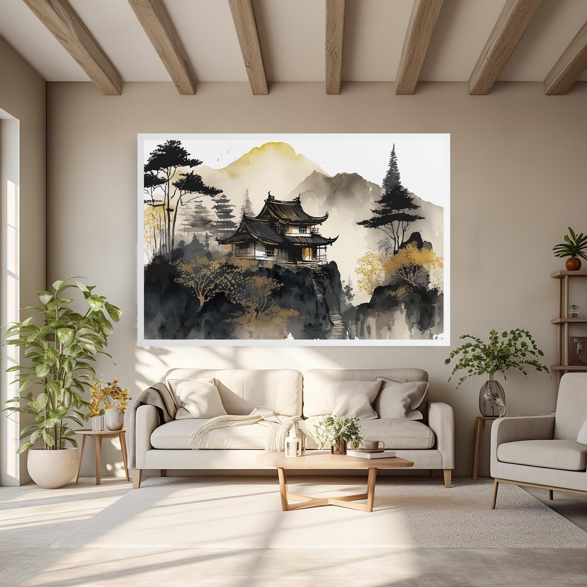 Leinwandbild Japanese Temple mockup 6