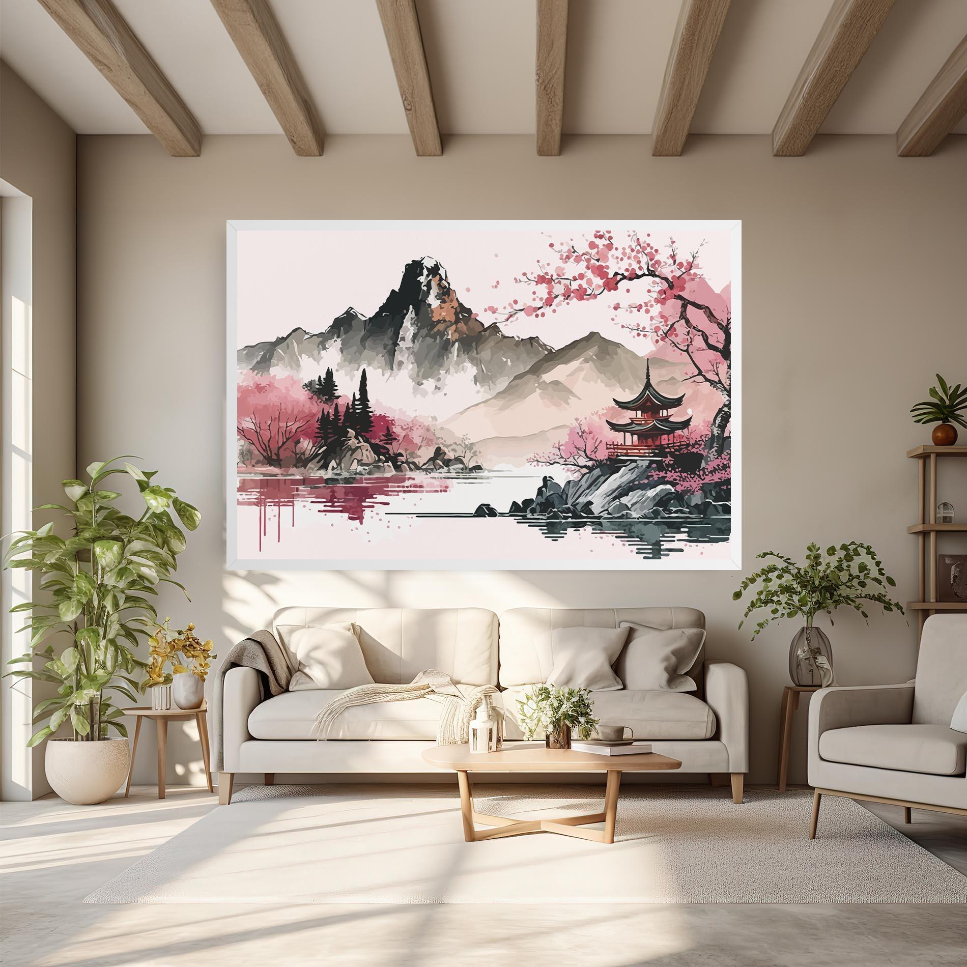 Leinwandbild Pink Asian View mockup 6