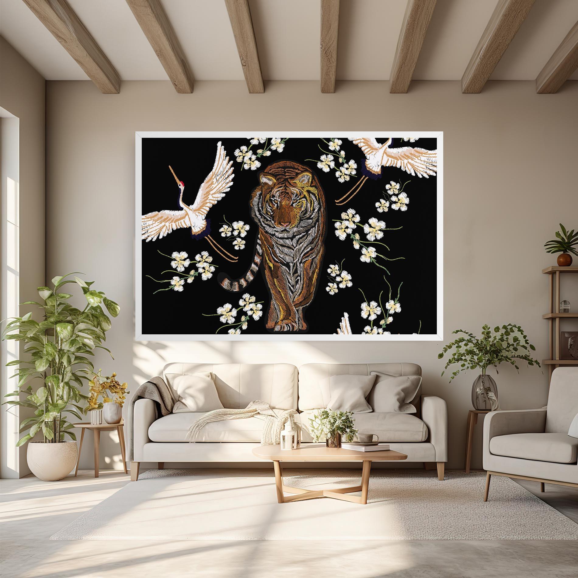 Leinwandbild Tiger Birds Art mockup 6