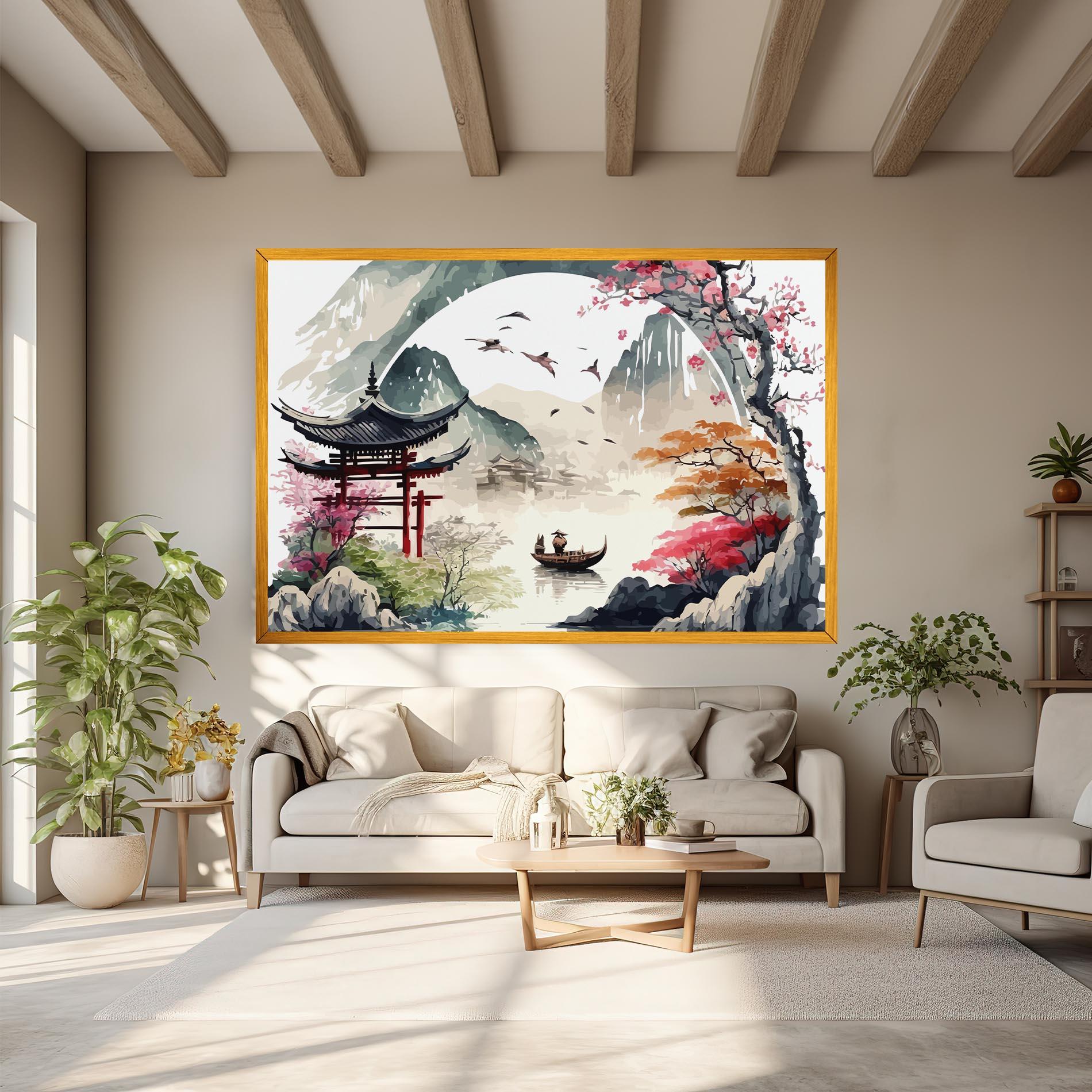 Leinwandbild Beautiful Asiatic View mockup 6