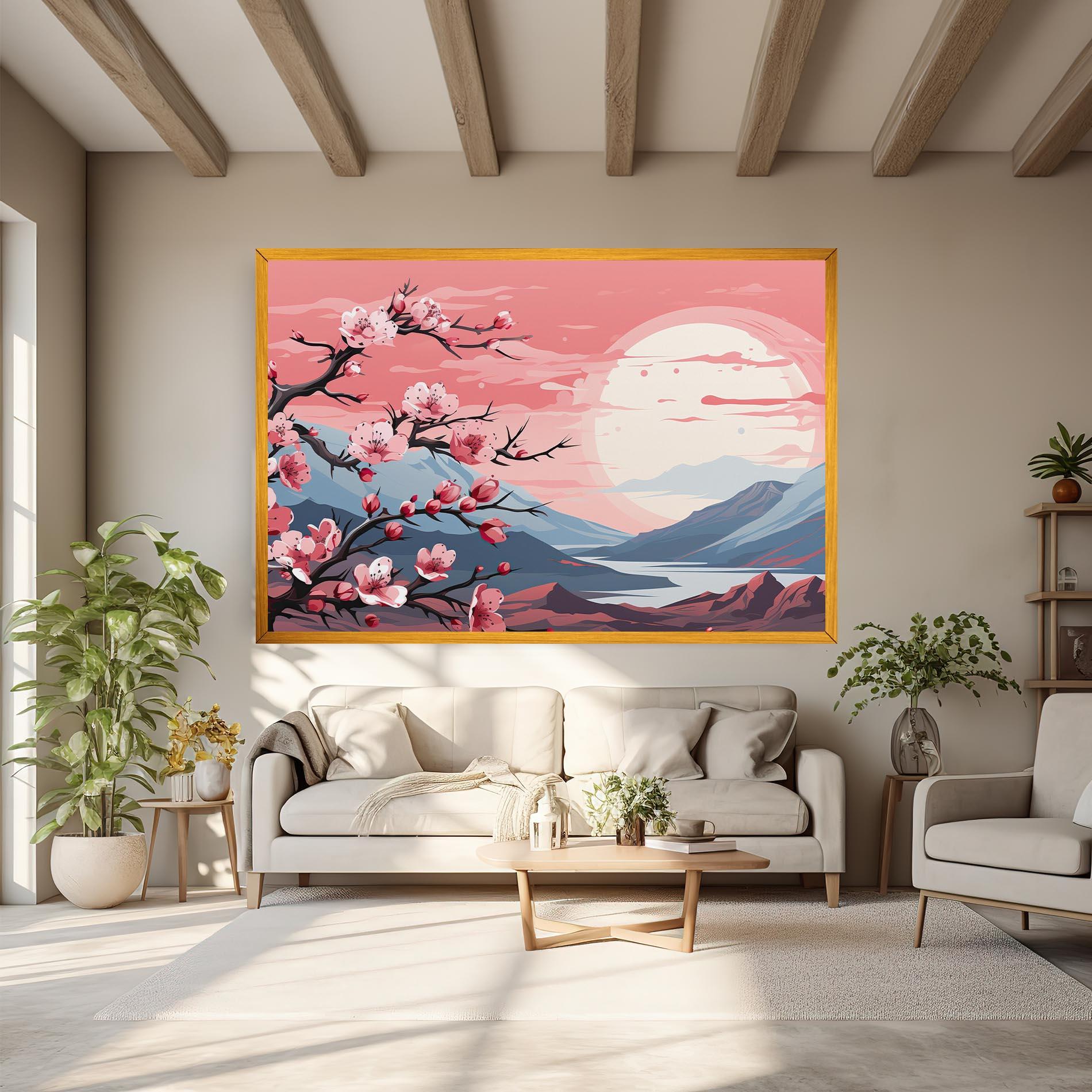 Leinwandbild Chinese Cherry Blossoms mockup 6