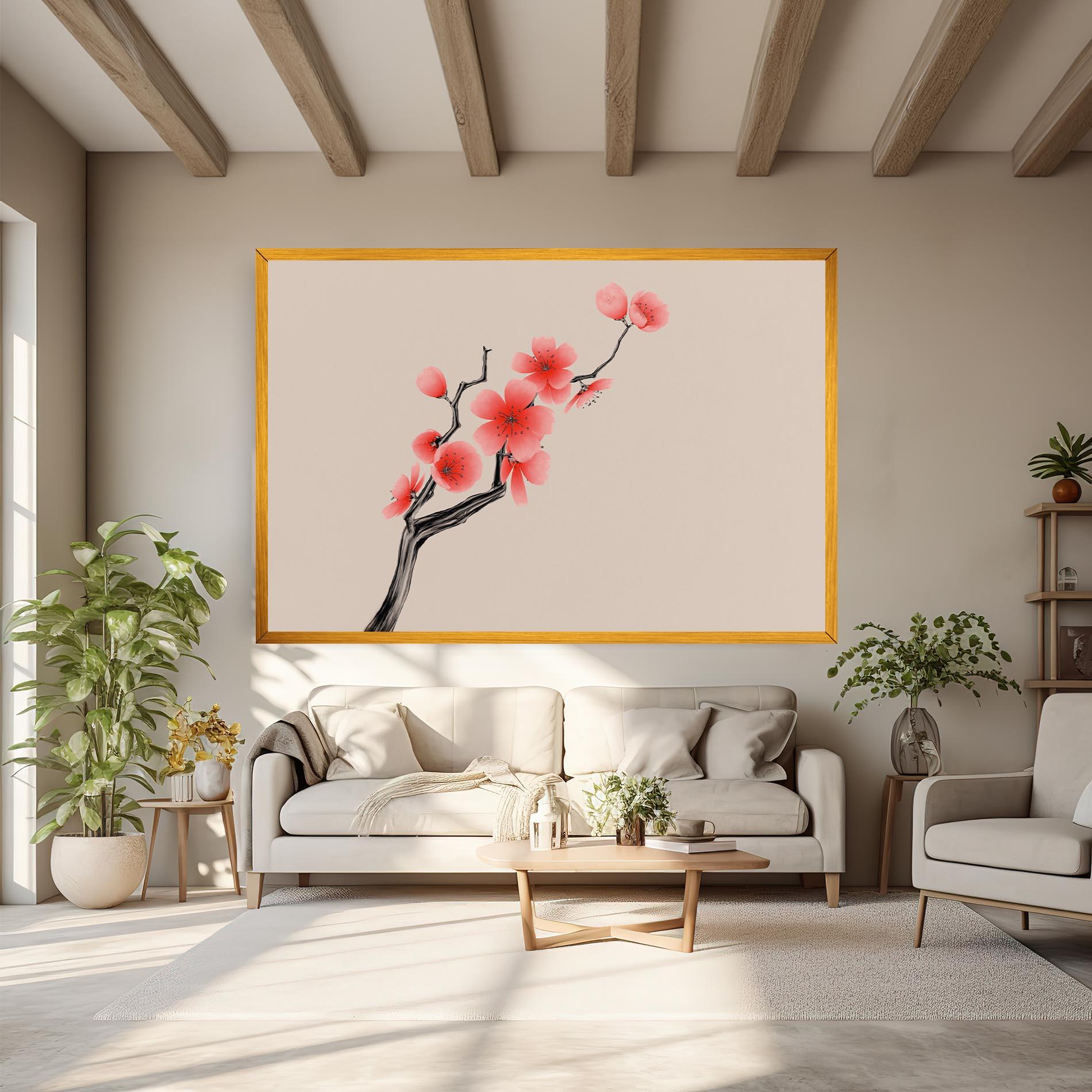 Leinwandbild Chinese Plum Blossom mockup 6