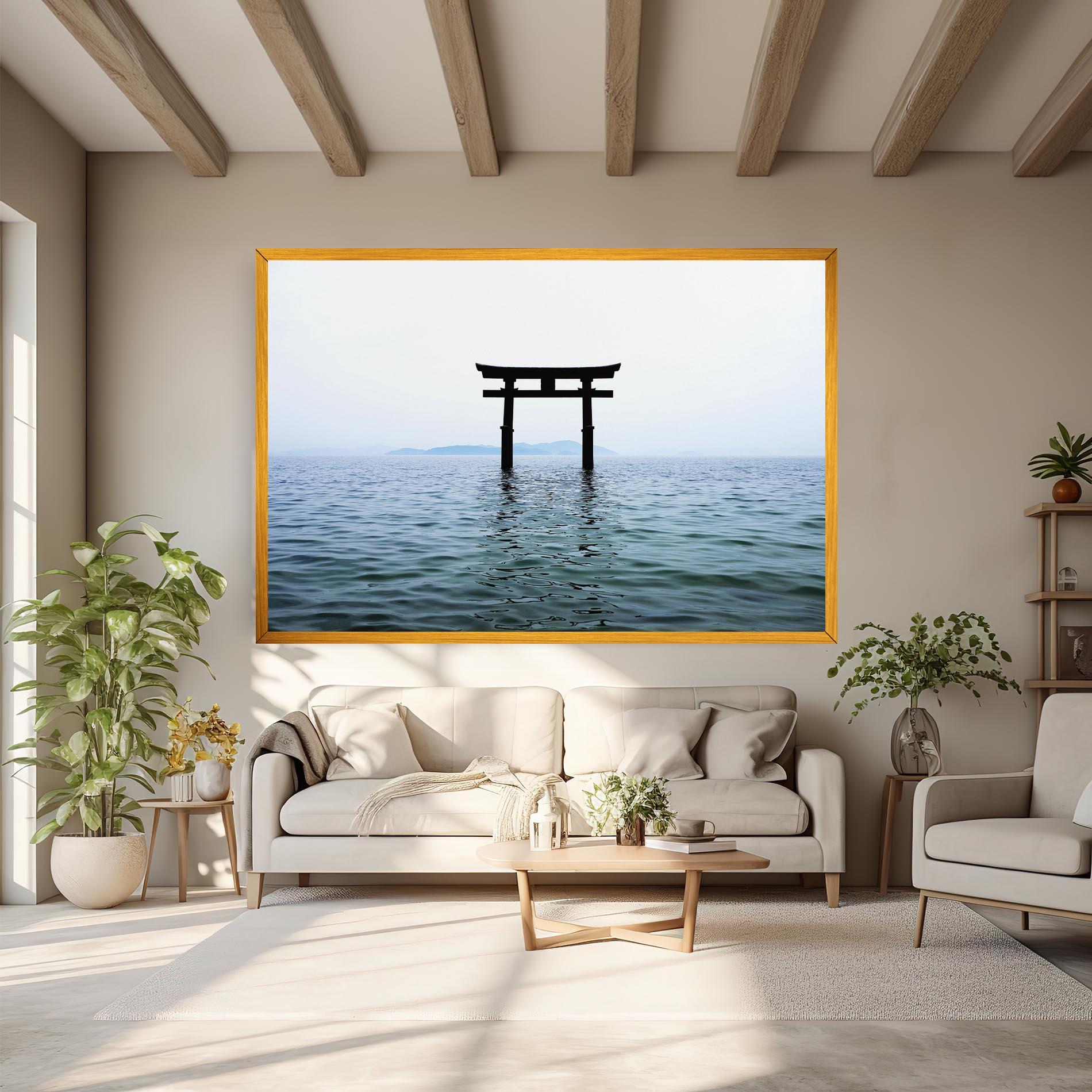 Leinwandbild Japan Lake Gate mockup 6