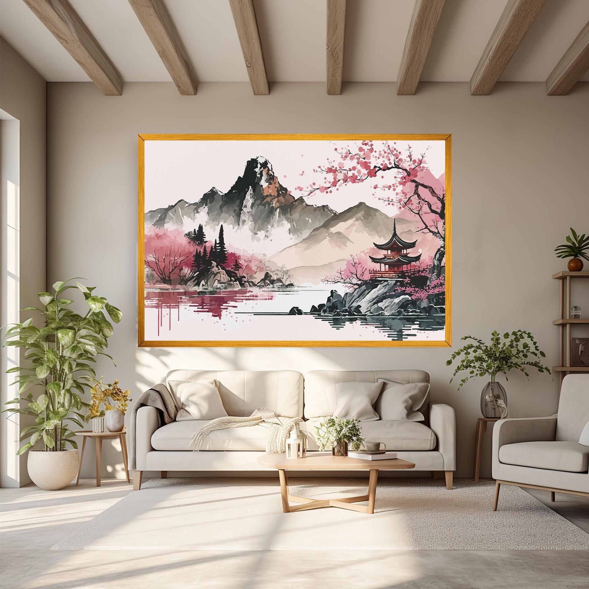 Leinwandbild Pink Asian View mockup 6