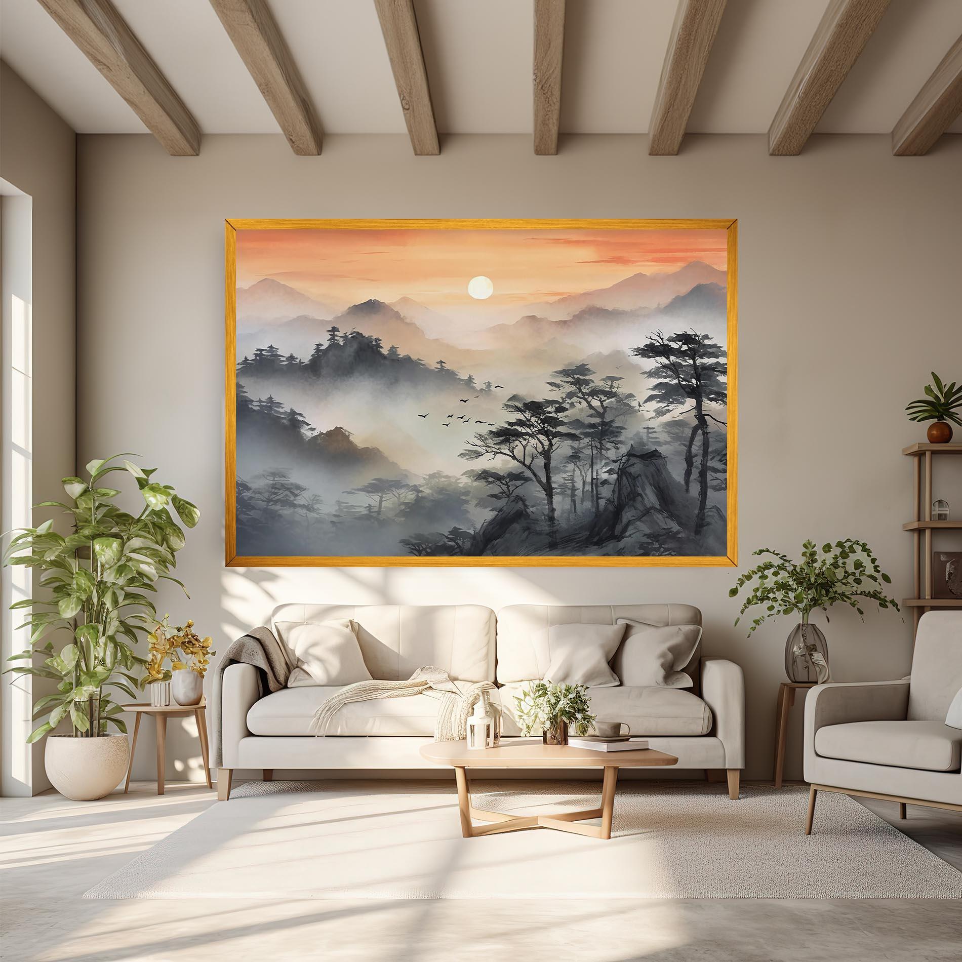 Leinwandbild Sunset Fog mockup 6