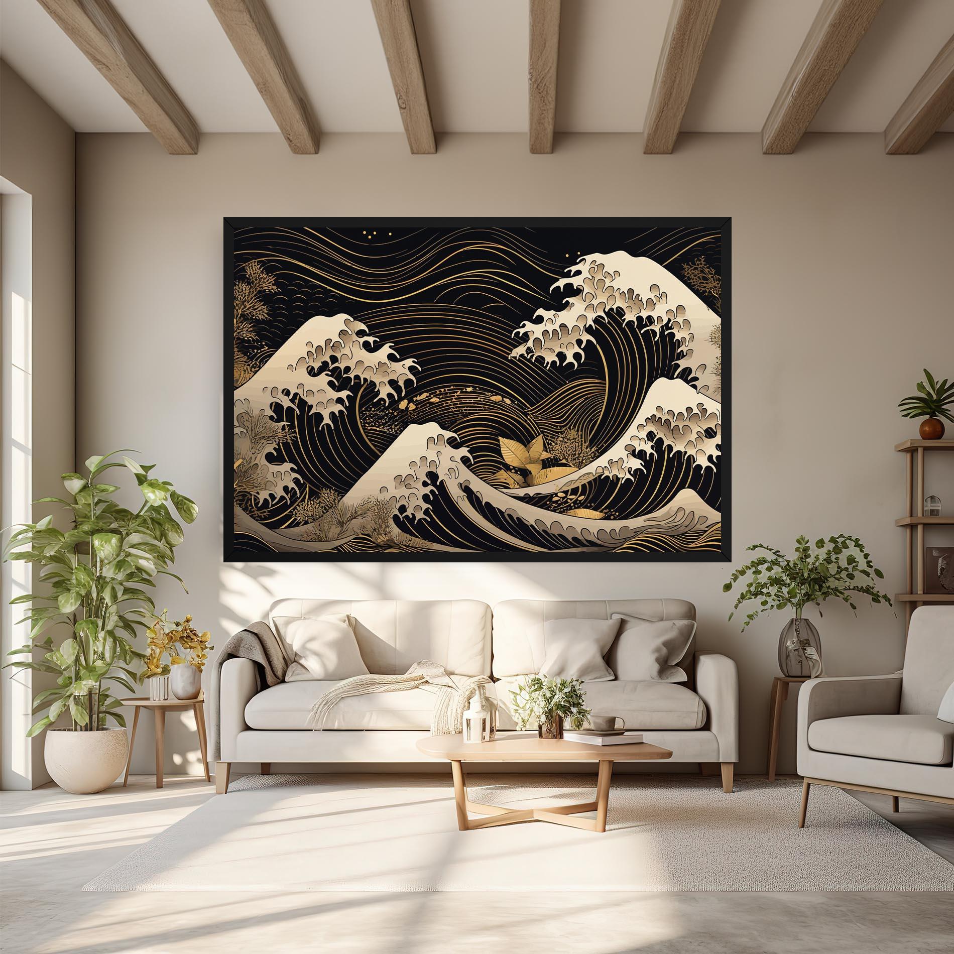 Leinwandbild Asiatic Gold Wave mockup 6