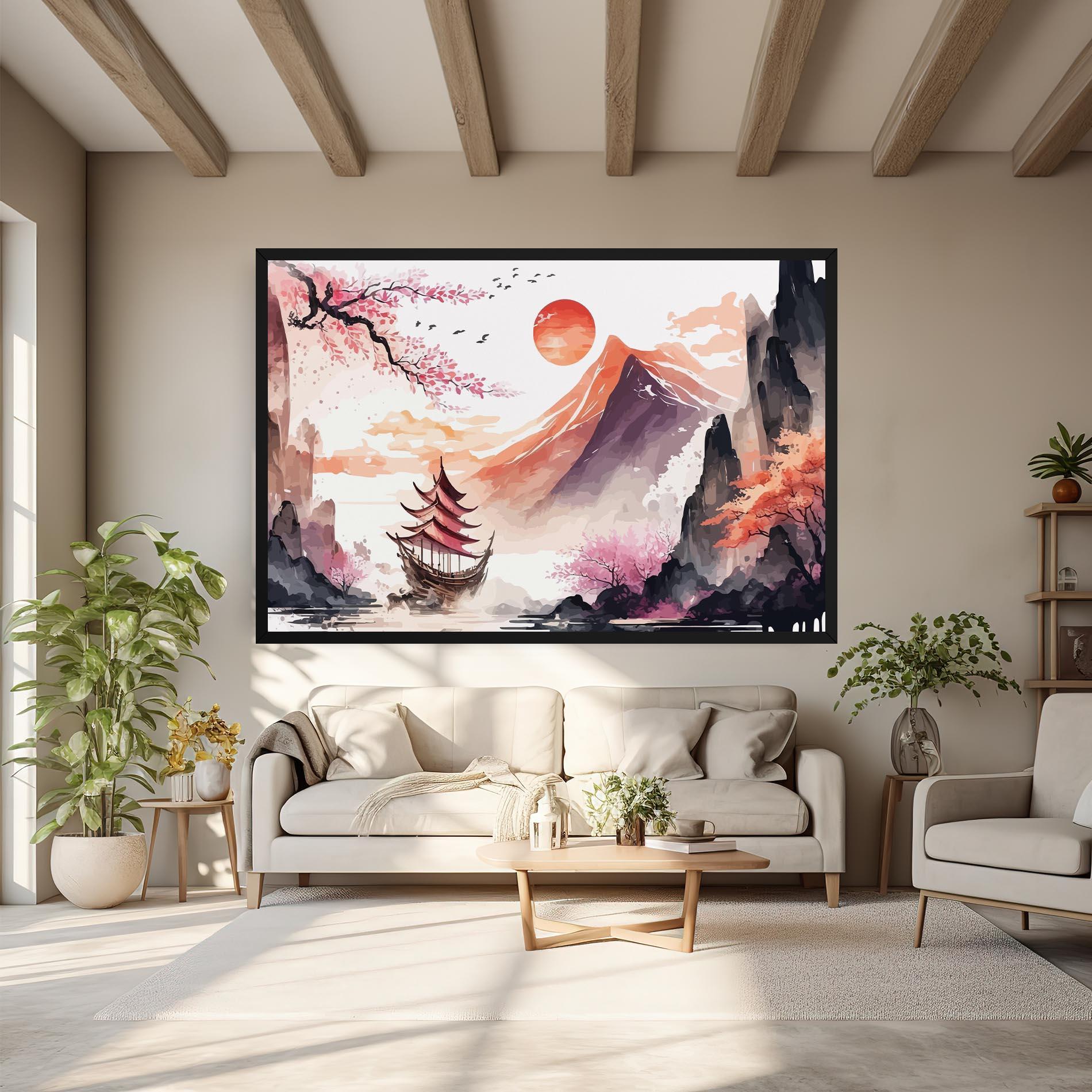 Leinwandbild Asiatic Purple Mountain mockup 6