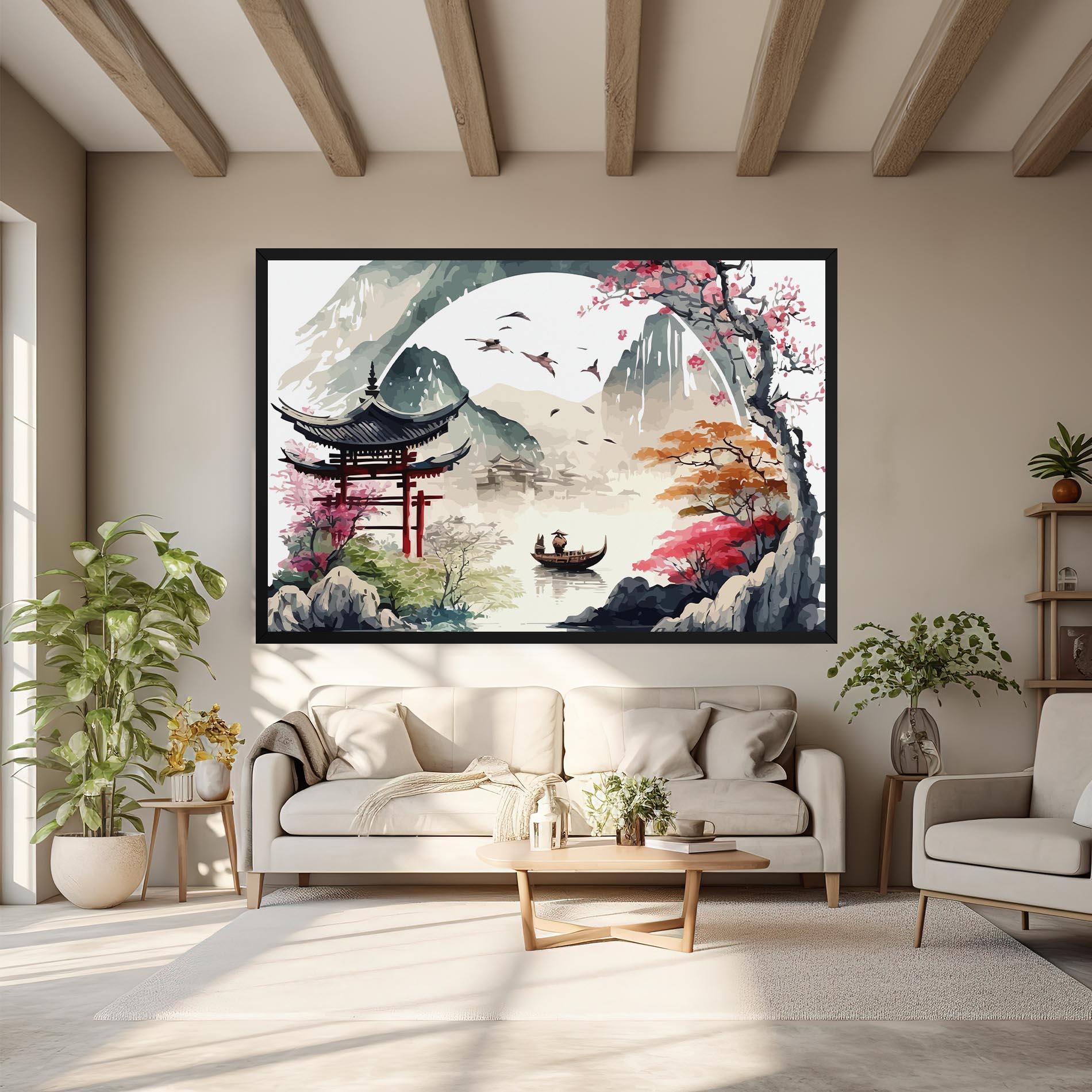 Leinwandbild Beautiful Asiatic View mockup 6