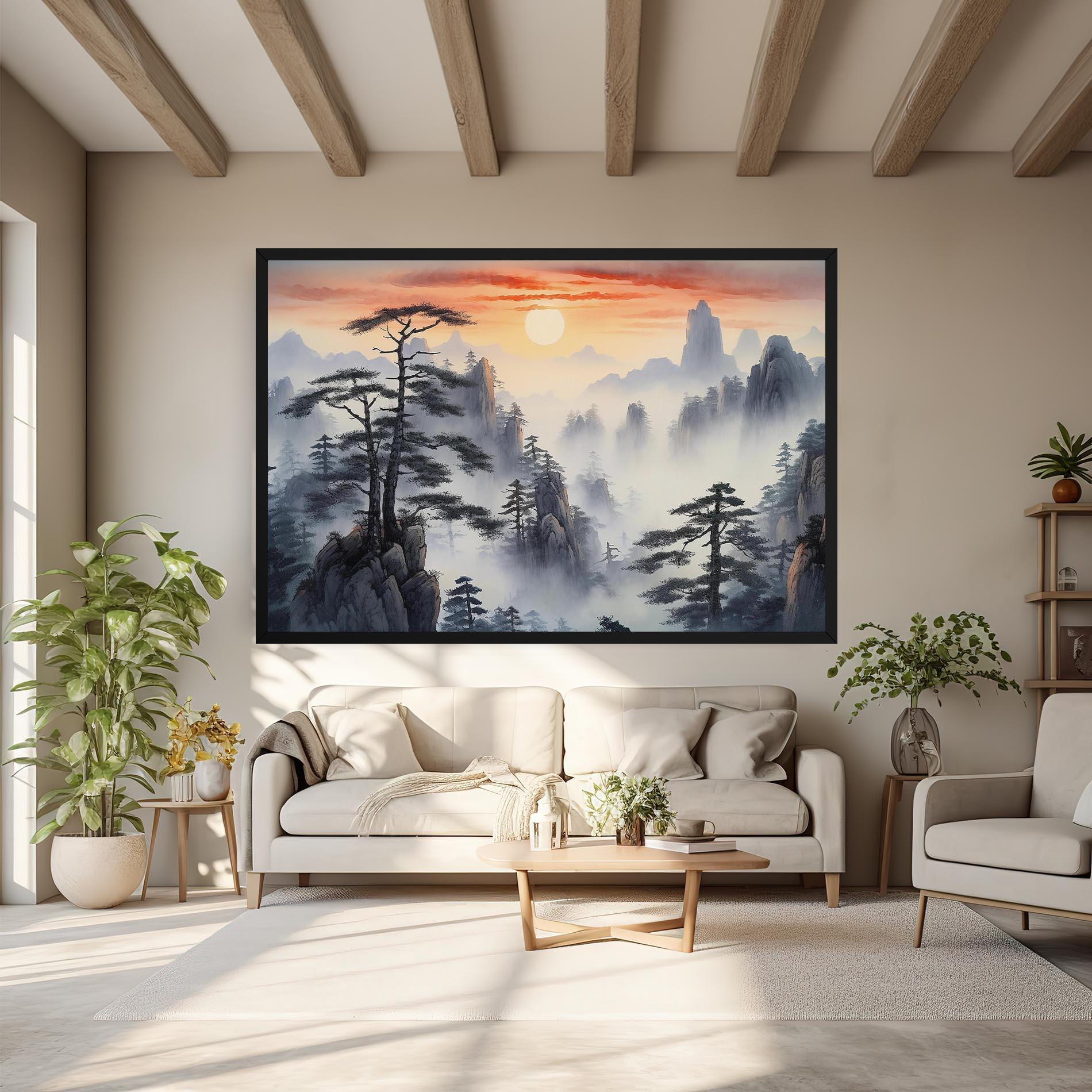 Leinwandbild Fog Trees mockup 6