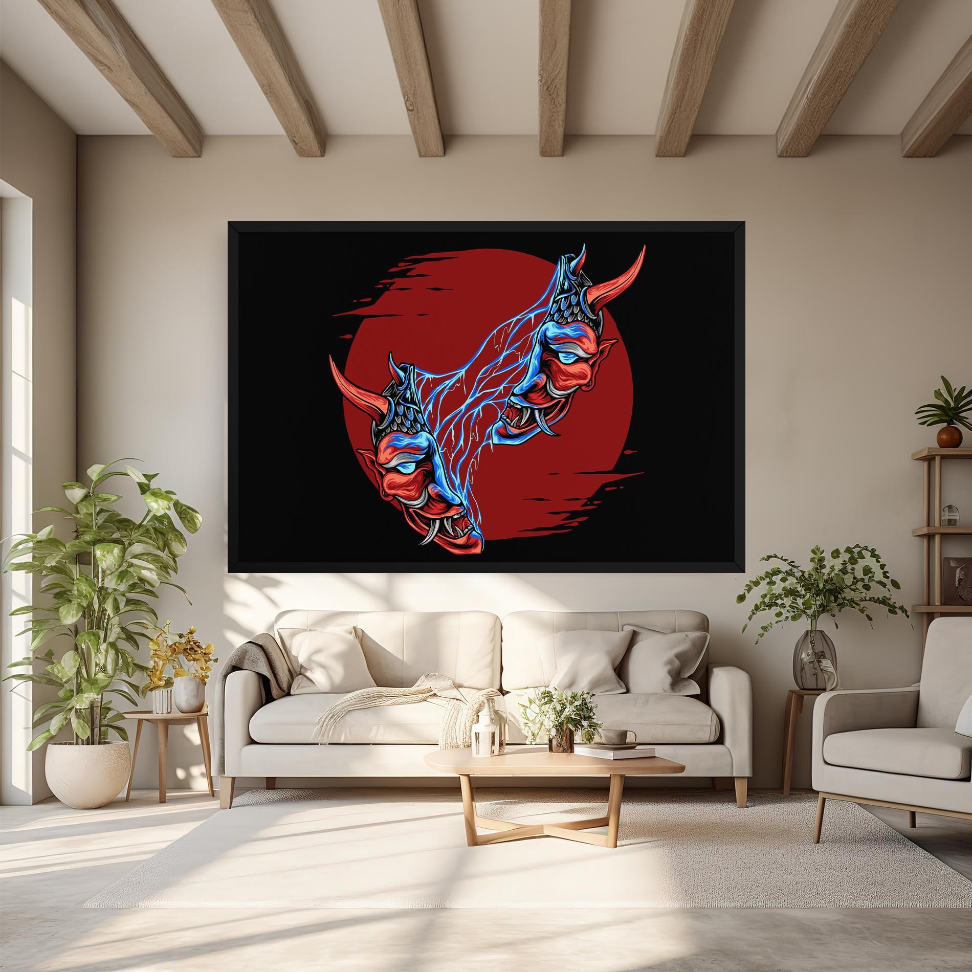 Leinwandbild Japanese Mask mockup 6