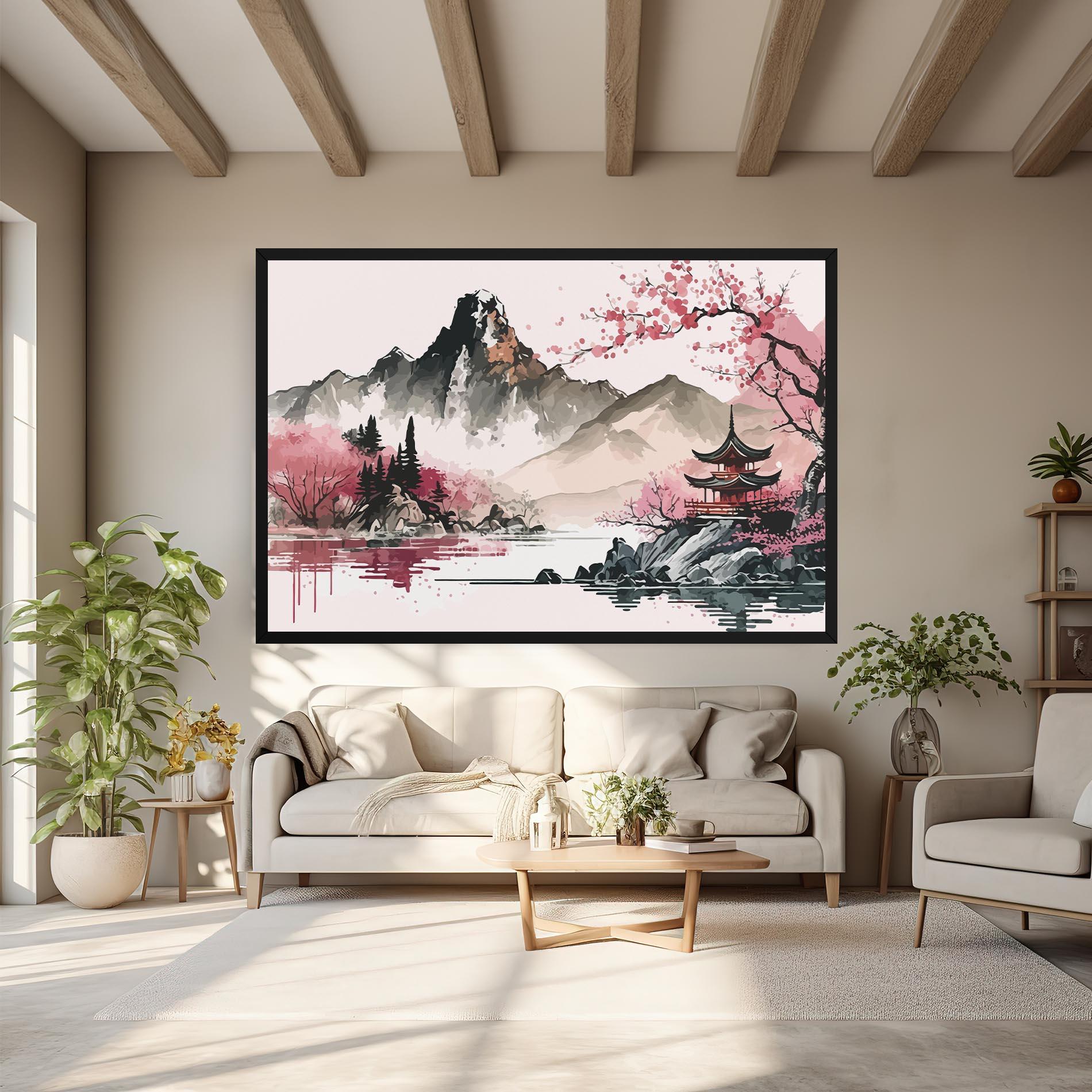 Leinwandbild Pink Asian View mockup 6