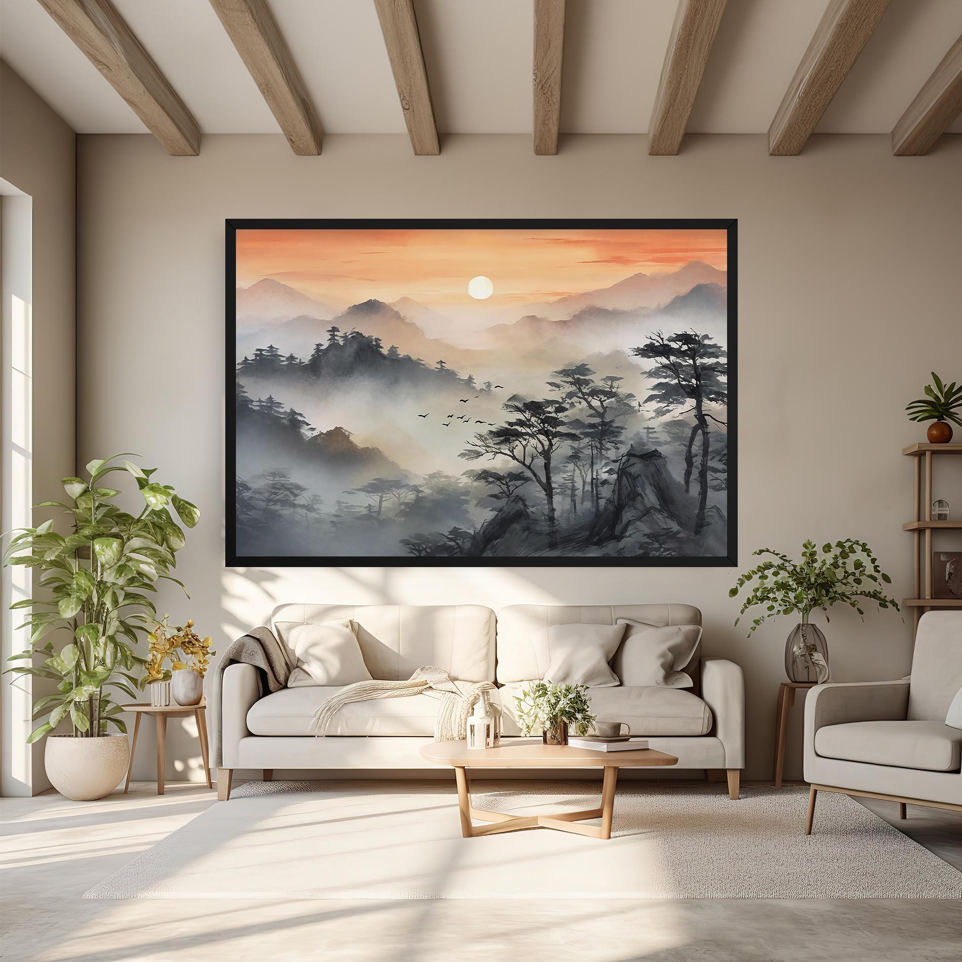 Leinwandbild Sunset Fog mockup 6