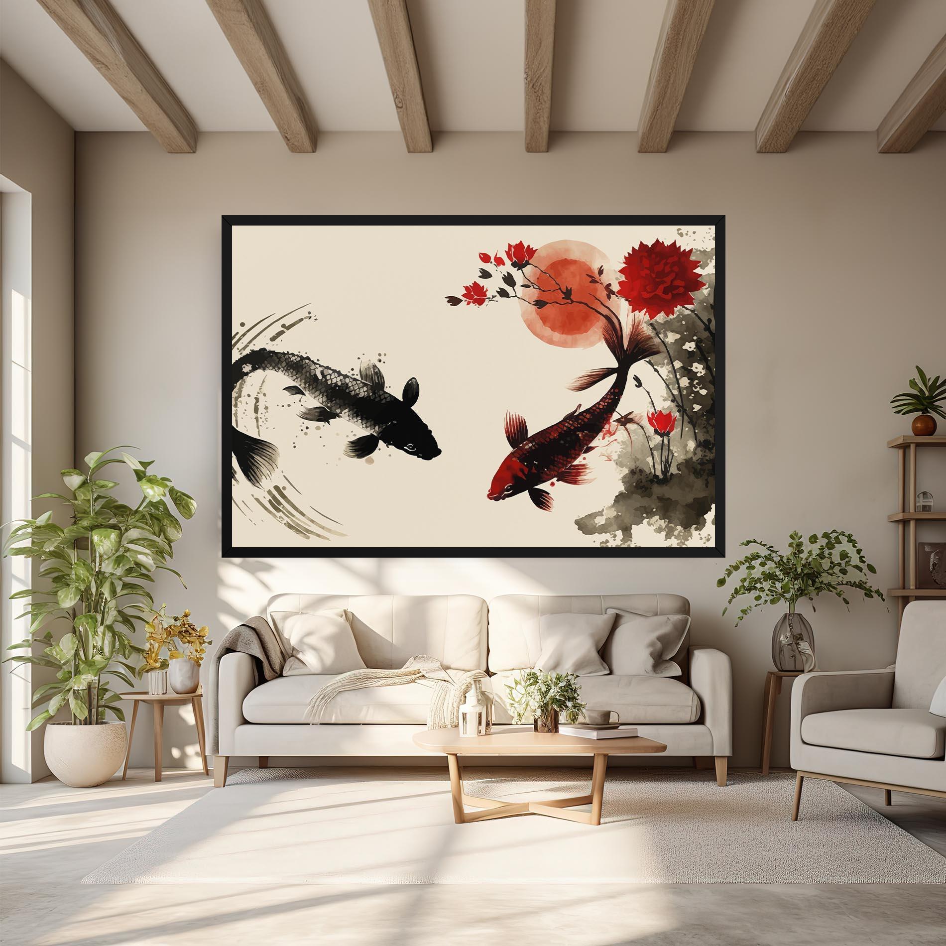 Leinwandbild Sunset Red Flower mockup 6