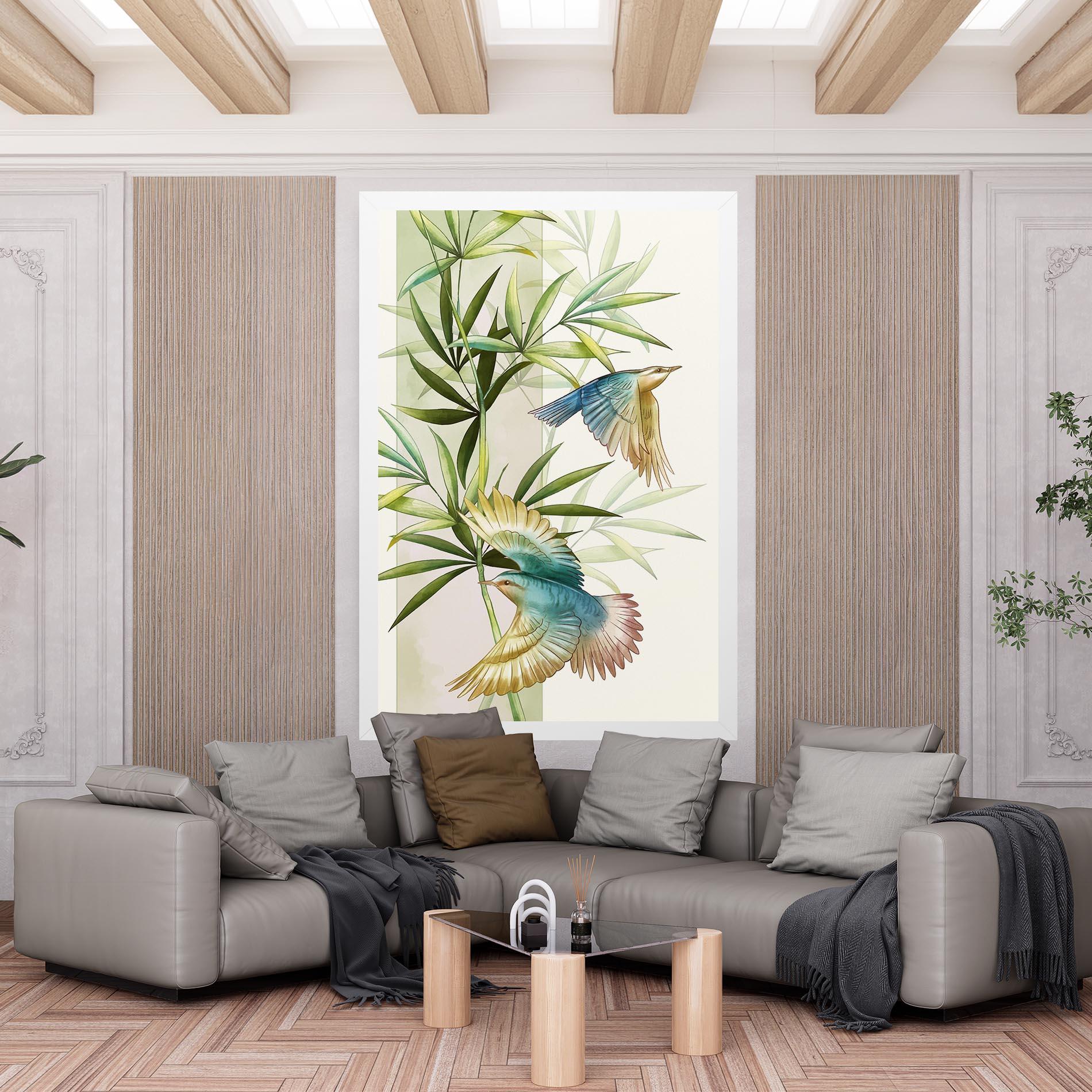 Leinwandbild Asiatic Blue Birds mockup 6