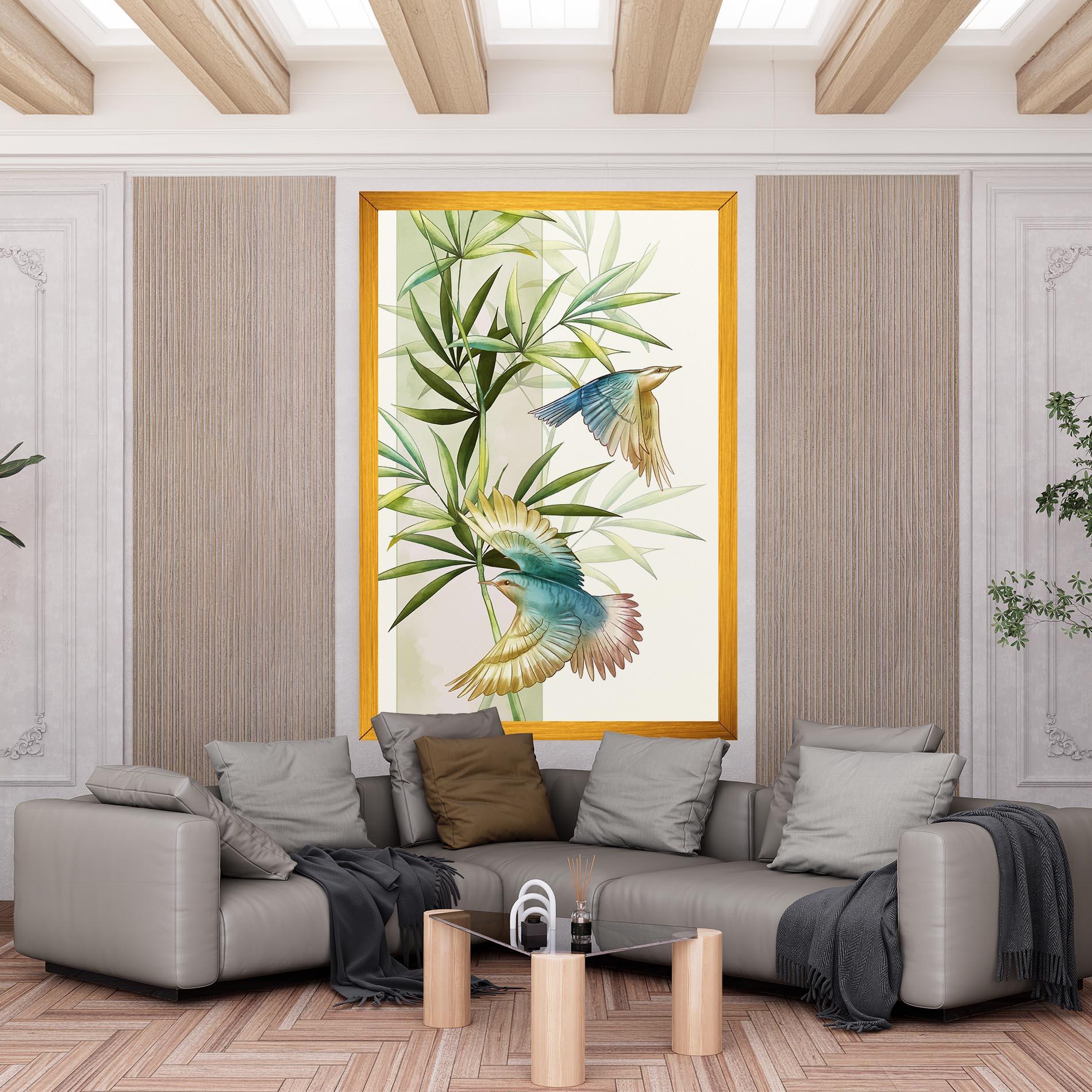 Leinwandbild Asiatic Blue Birds mockup 6
