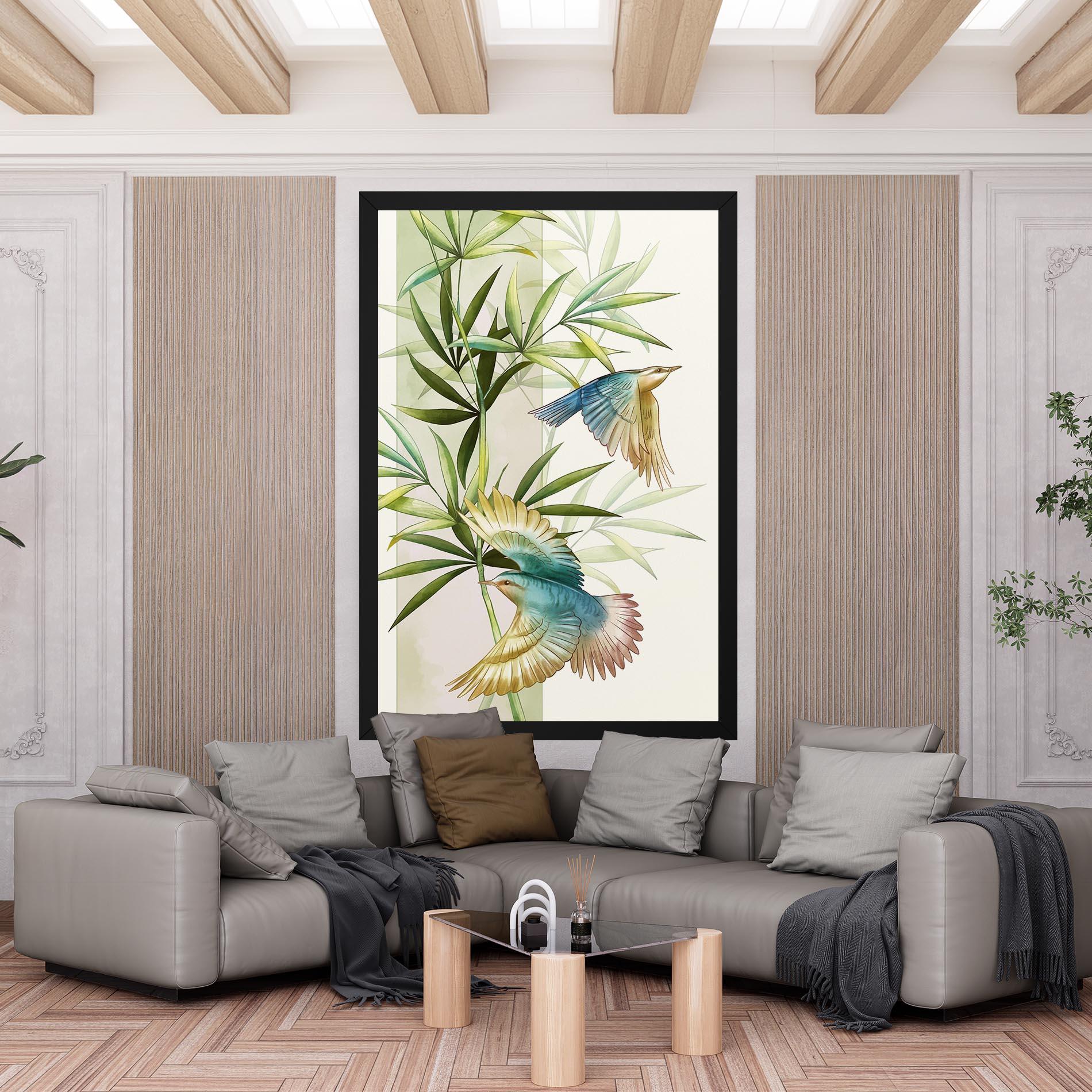 Leinwandbild Asiatic Blue Birds mockup 6