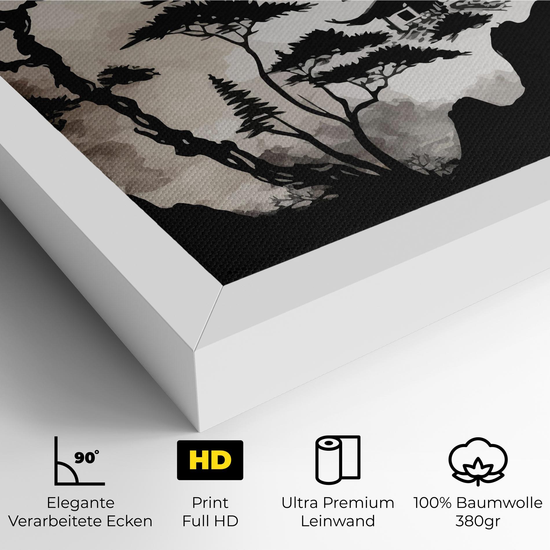 Leinwandbild Asian Red Moon mockup 4