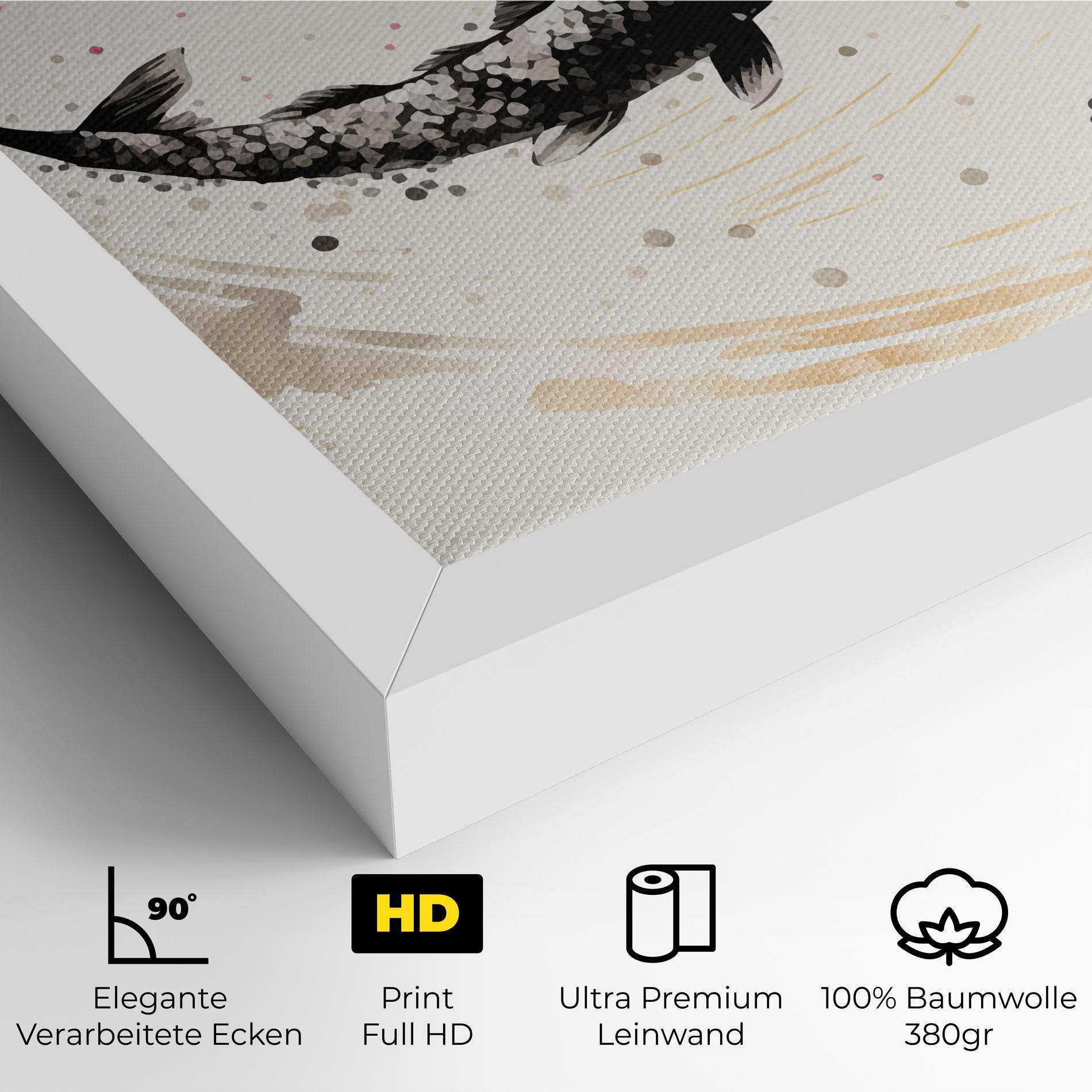 Leinwandbild Asiatic Flower Fish mockup 4