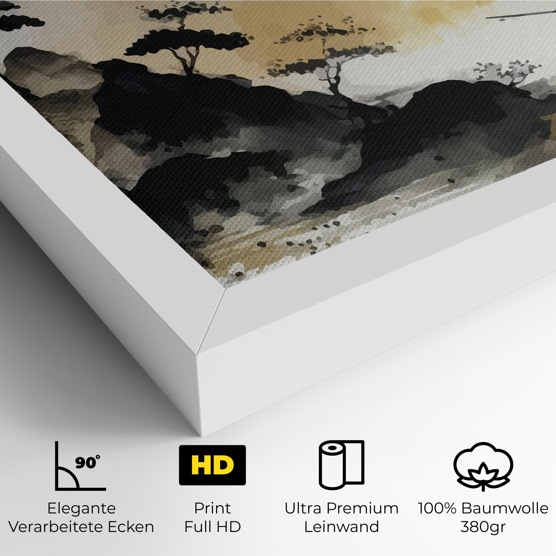 Leinwandbild Asiatic Grey Cream mockup 4