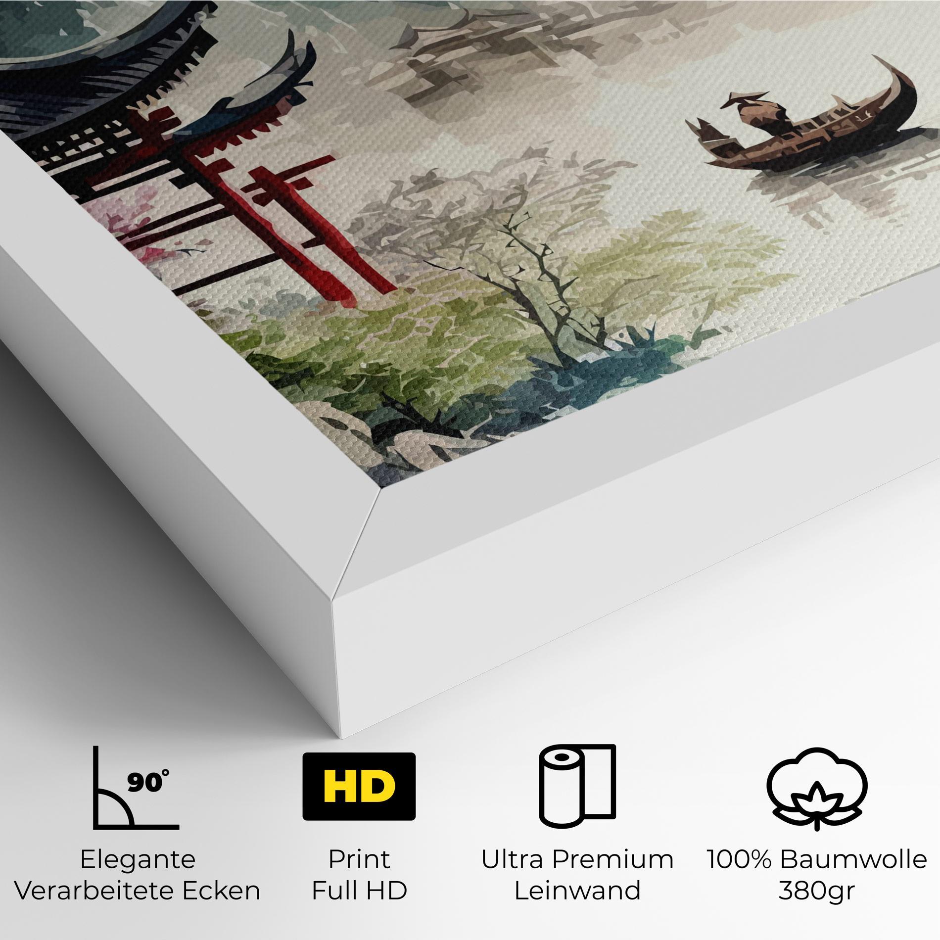 Leinwandbild Beautiful Asiatic View mockup 4